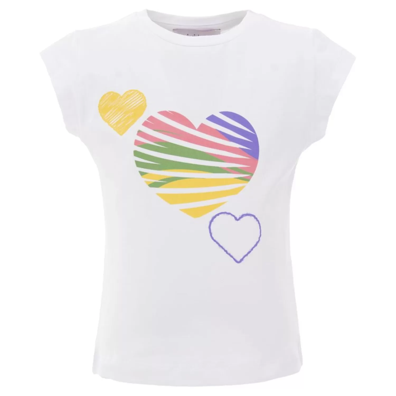 T-Shirts^Mimi Tutu 3 Heart Rainbow T-Shirt White