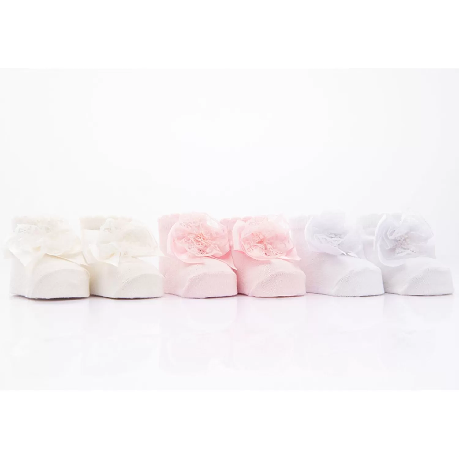 Accessories^BANBLU 3Pc Lace Bow Socks Set Pink