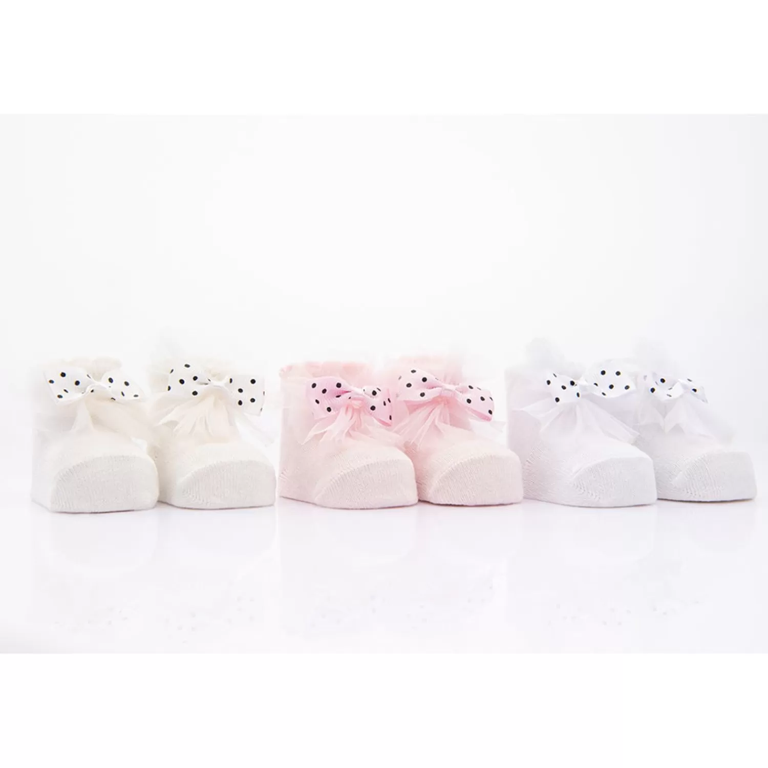 Baby^BANBLU 3Pc Polka Dot Bow Socks Set Pink