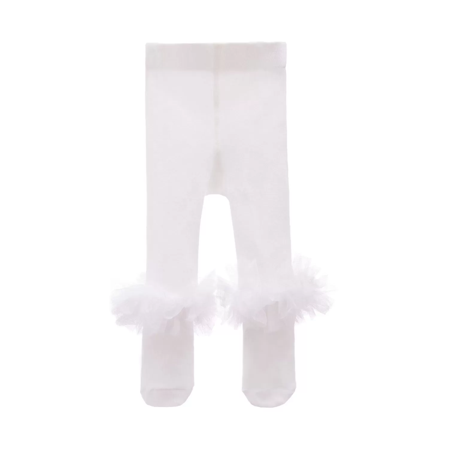 Baby^BANBLU Ankle Ruffle Tights White