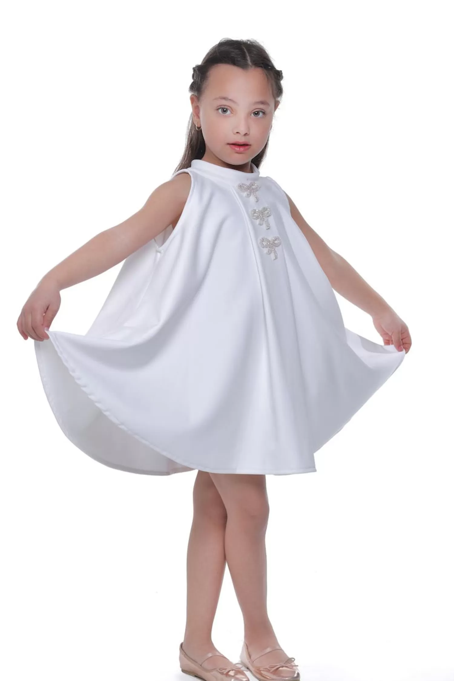 Baby^Mimi Tutu Ava Sleeveless Bow Dress White