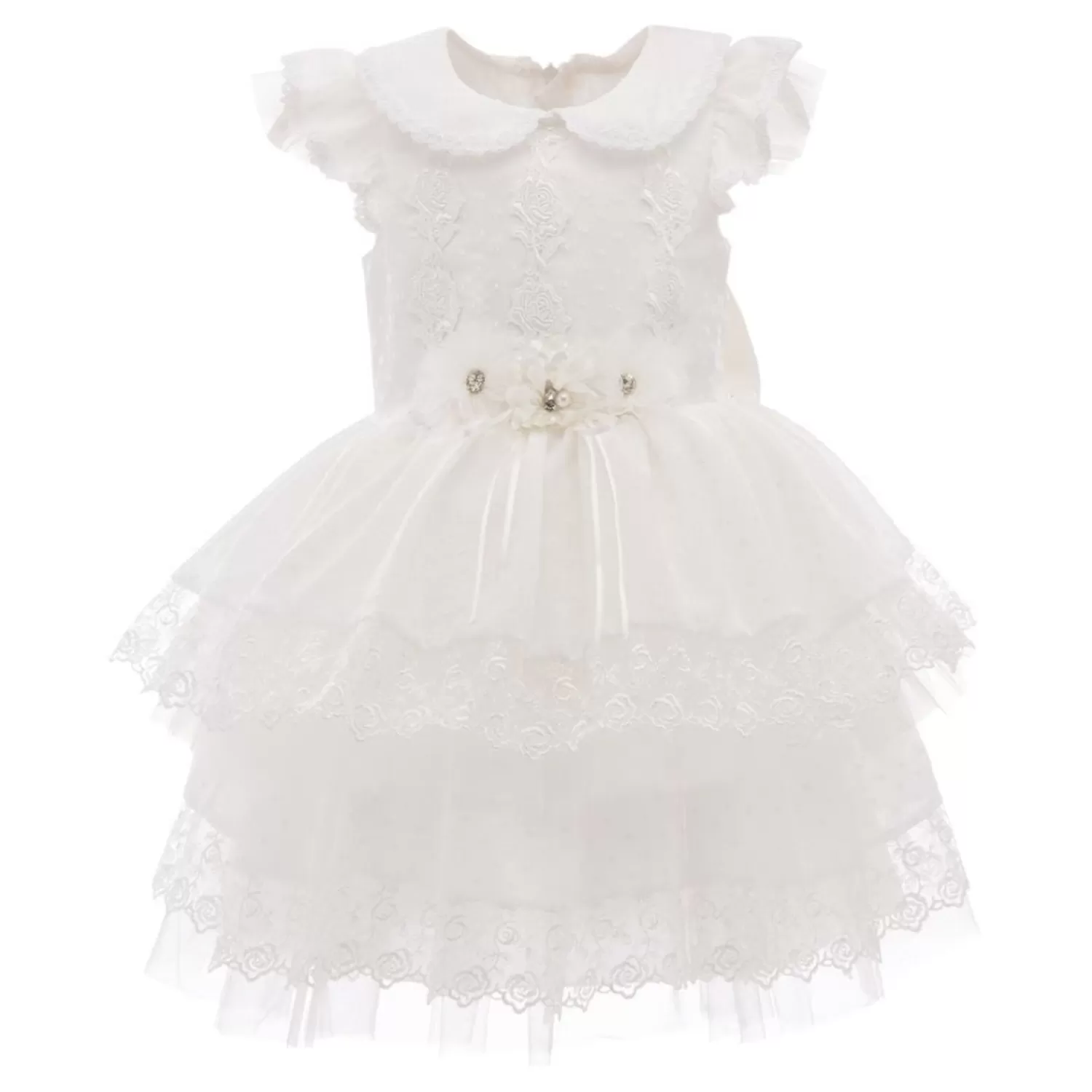 Baby^Tulleen Belvale Embroidered Dress White