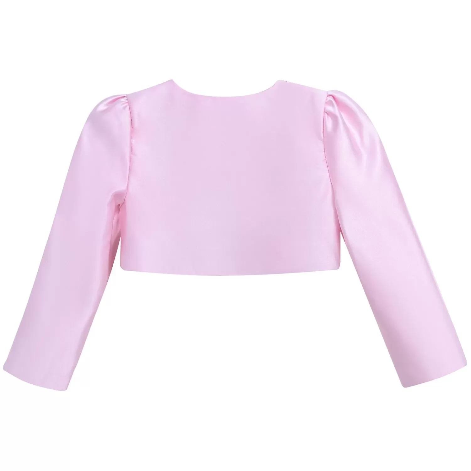 Accessories^Tulleen Blush Cropped Satin Cardigan Pink