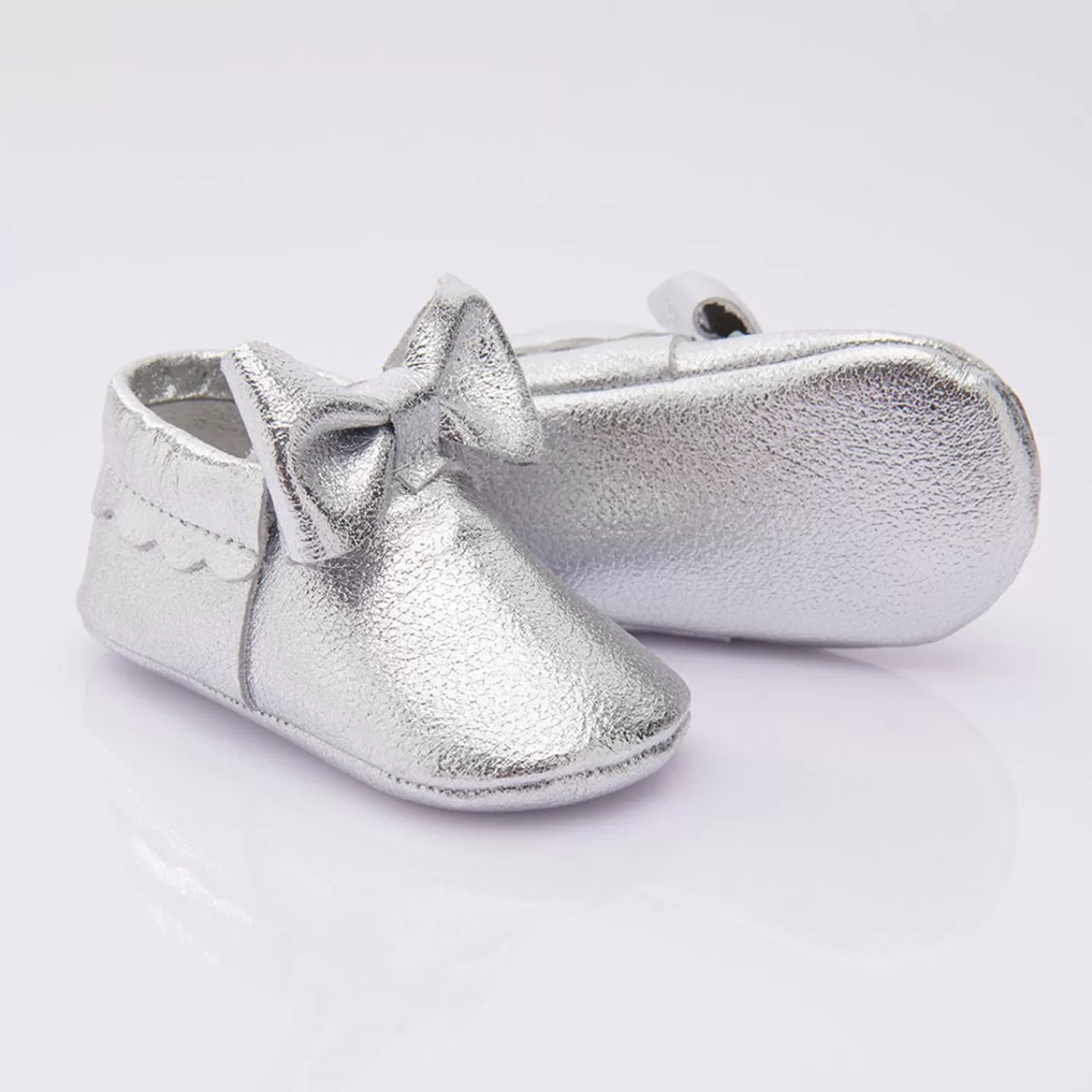 Shoes^BANBLU Bow Booties Silver