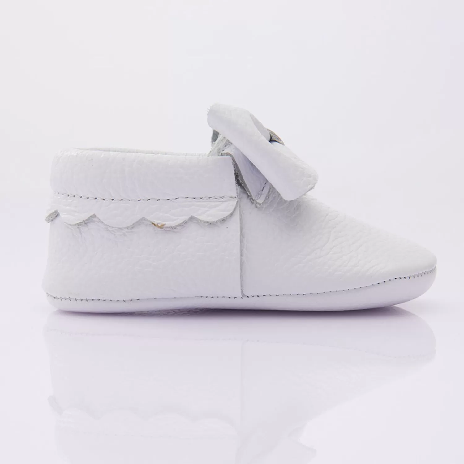 Baby^BANBLU Bow Booties White