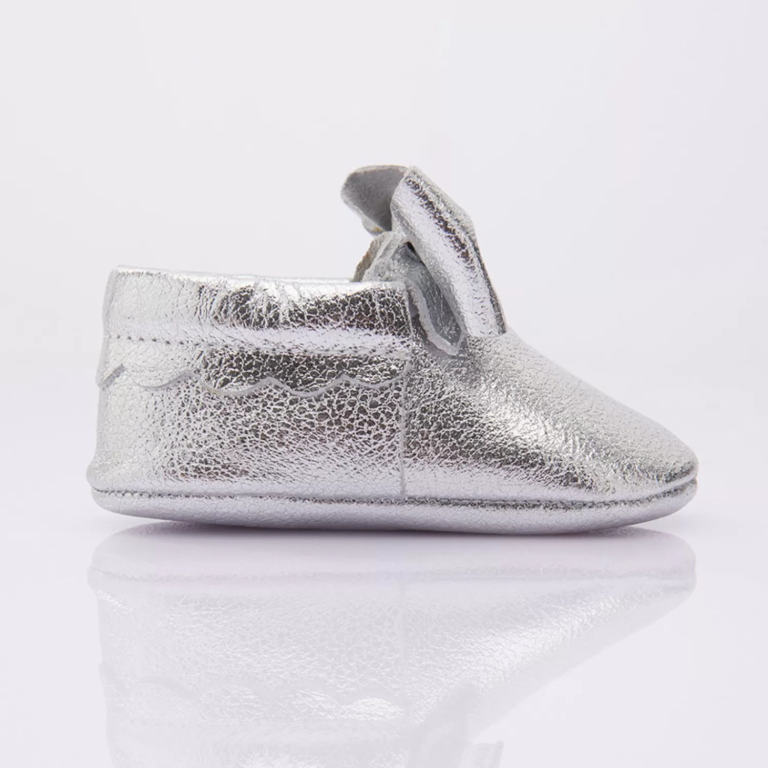 Baby^BANBLU Bow Booties Silver