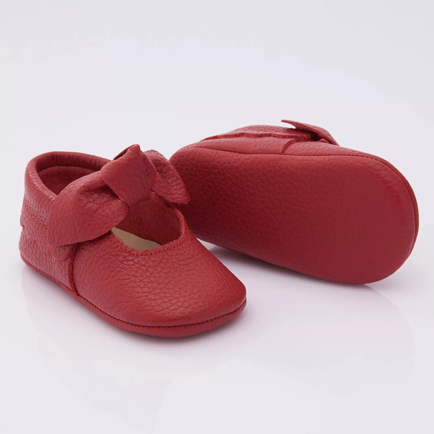 Baby^BANBLU Bow Mary Jane Booties Red