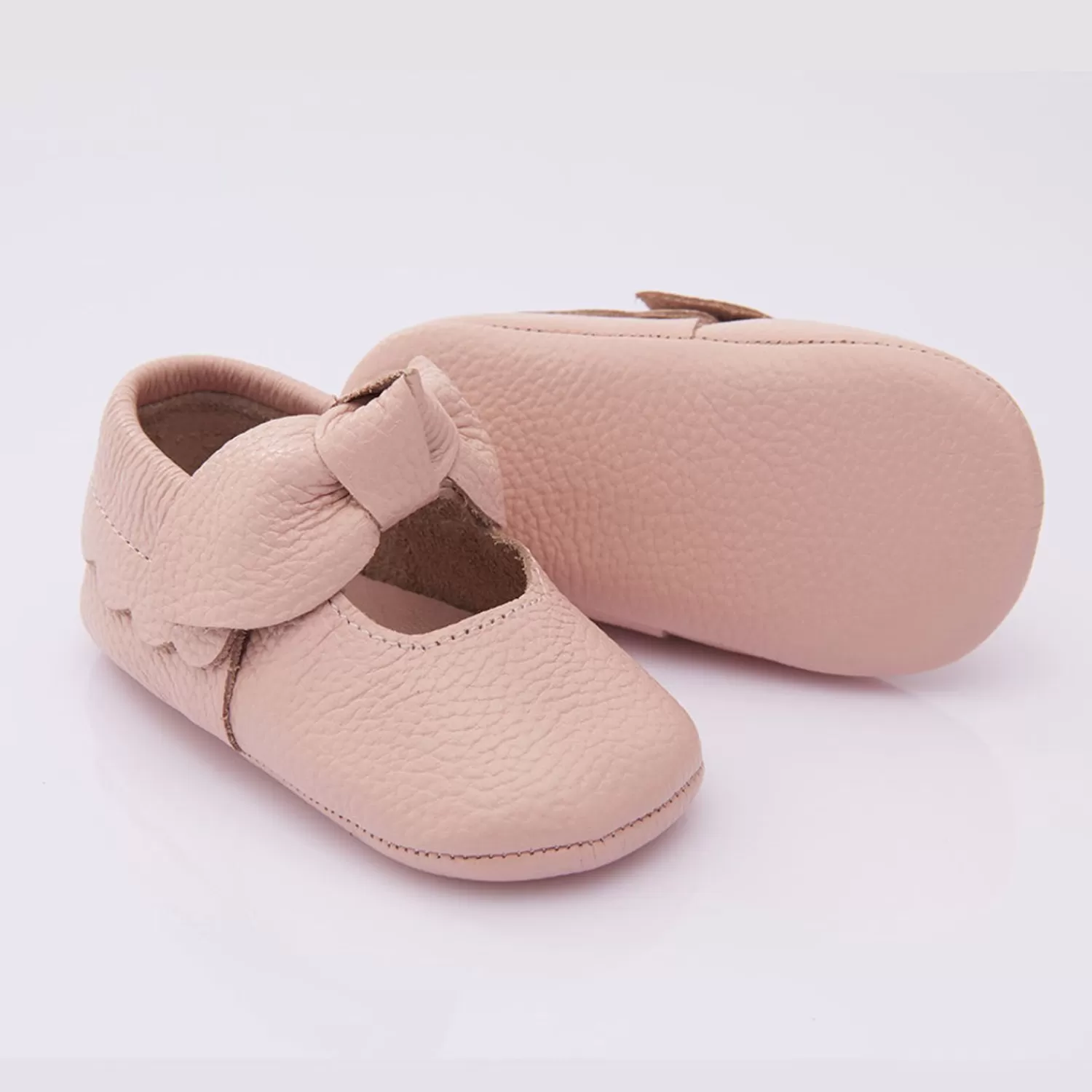 Baby^BANBLU Bow Mary Jane Booties Pink