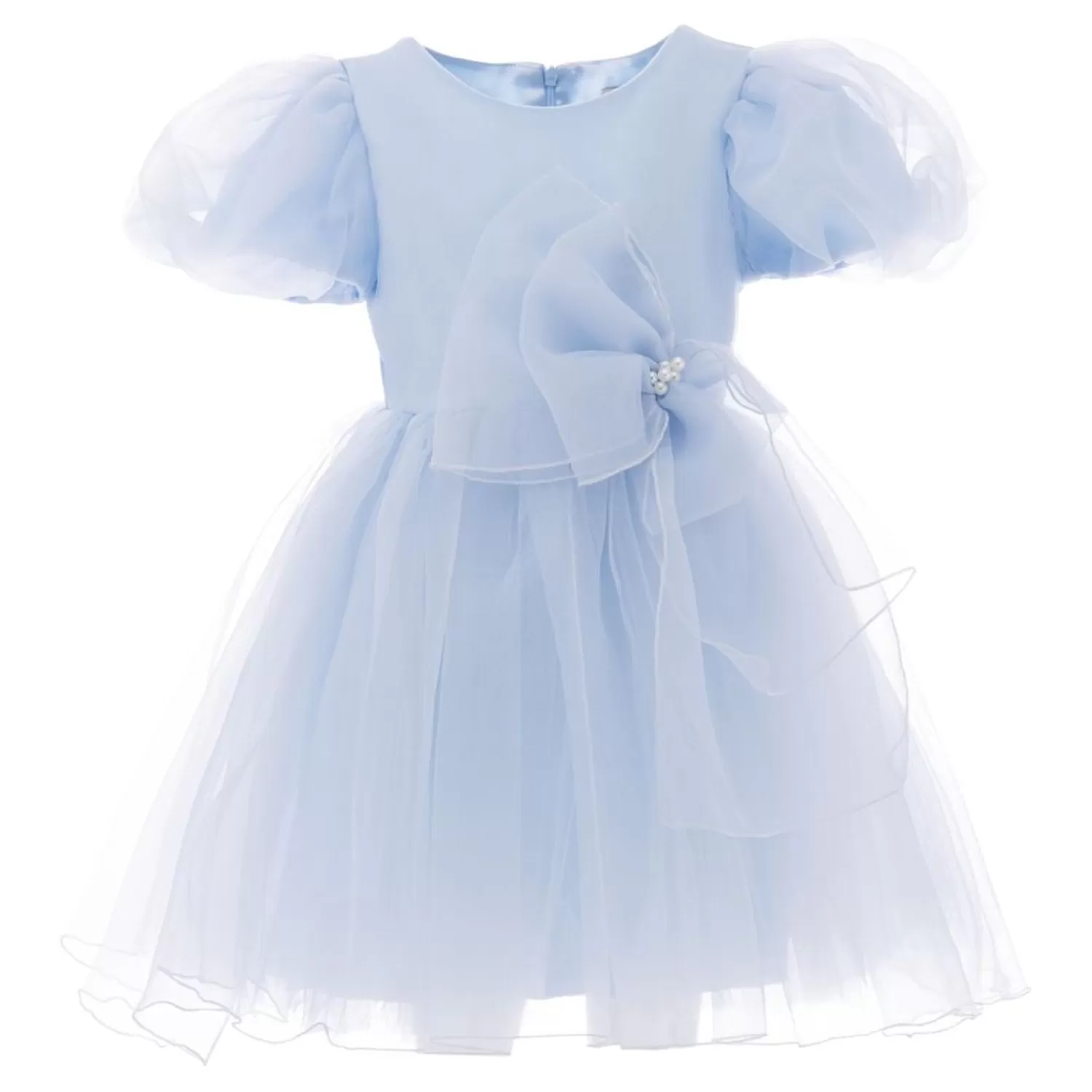 Baby^Tulleen Bow Organza Dress Blue