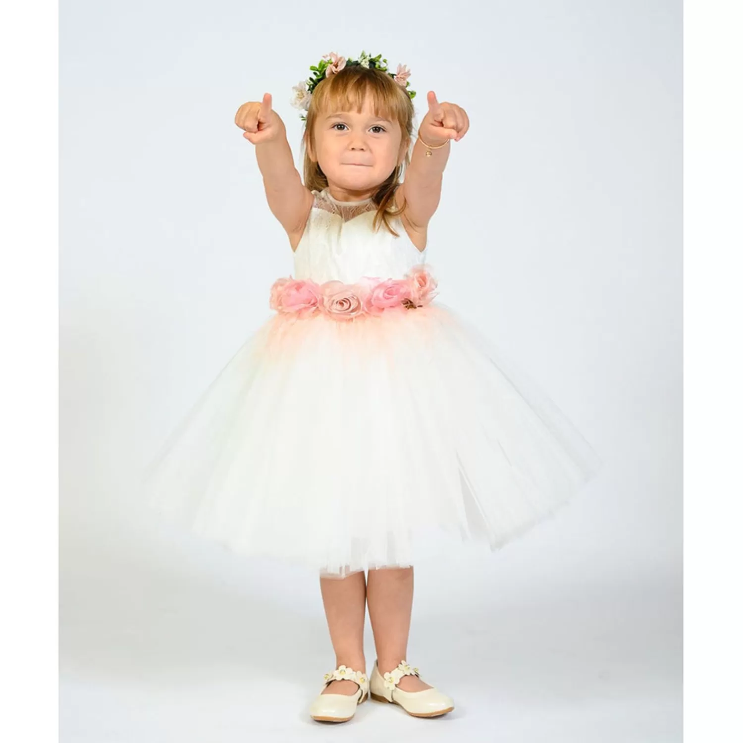 Baby^Tulleen Brooke Floral Dress White