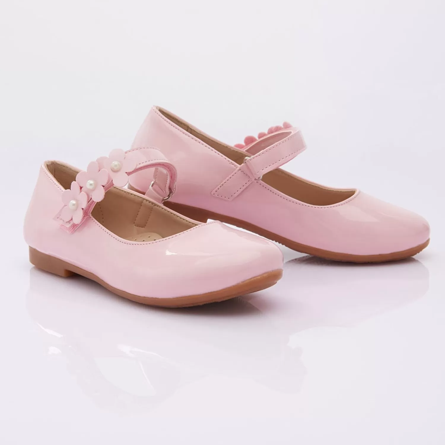 Shoes^Perla Bubblegum Flower Flats Pink