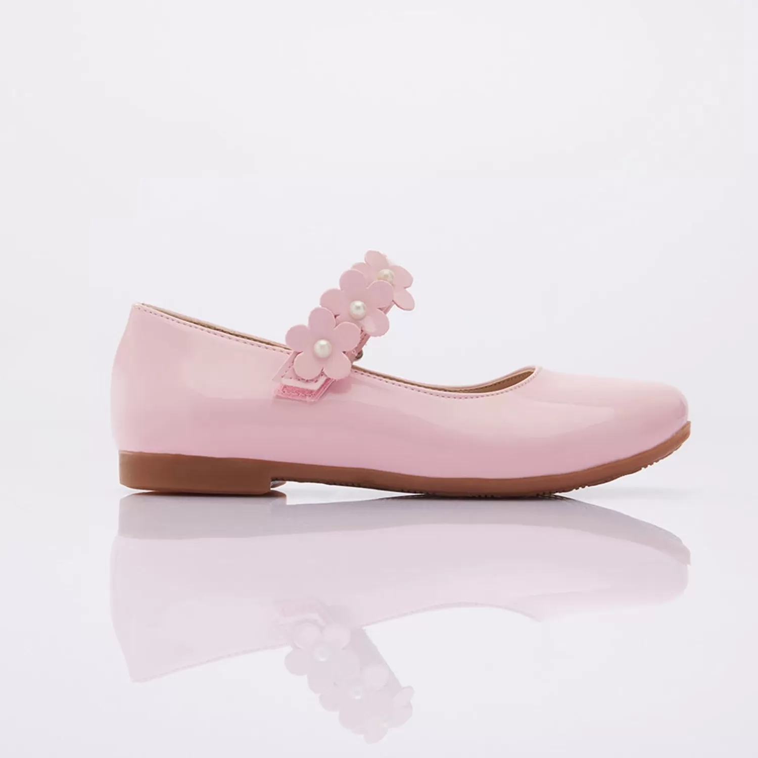 Shoes^Perla Bubblegum Flower Flats Pink