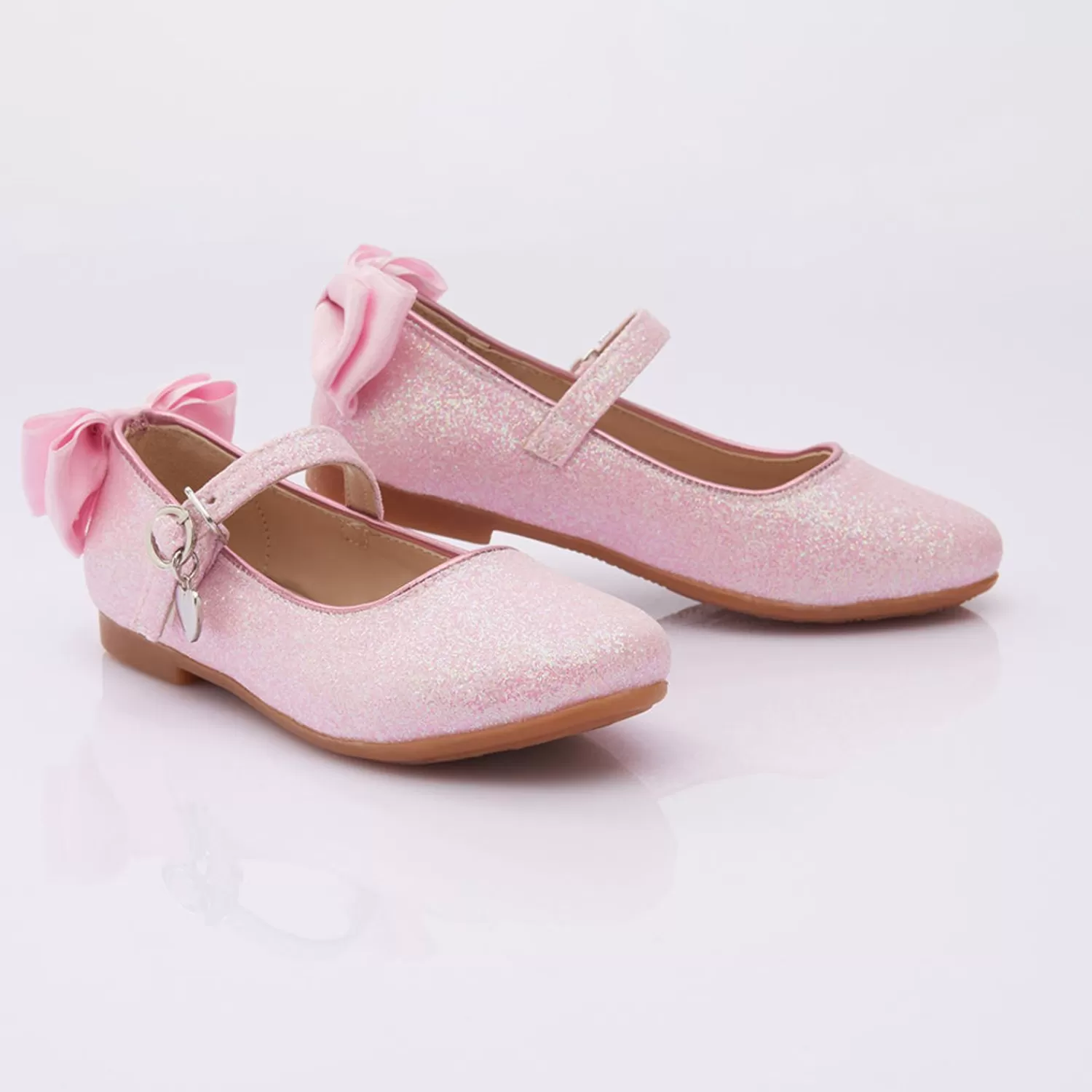 Shoes^Perla Bubblegum Glitter Bow Flats Pink