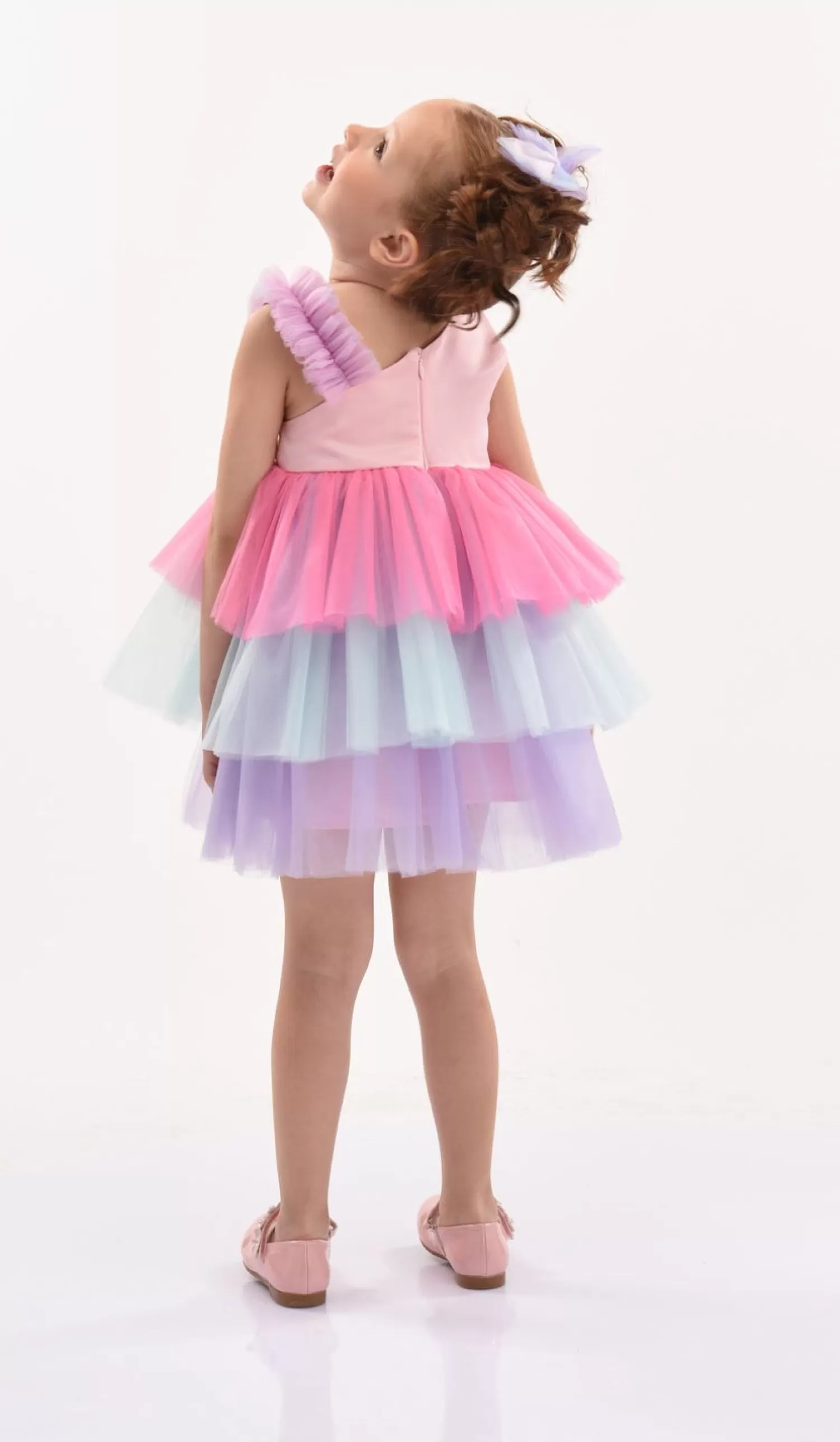 Baby^Mimi Tutu Cakepop Multicolor Layered Tulle Dress Pink