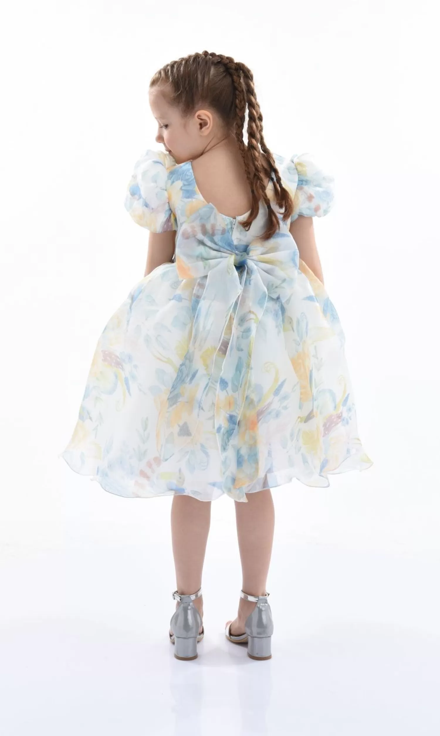 Dresses^Tulleen Chablis Floral Garden Organza Dress Blue