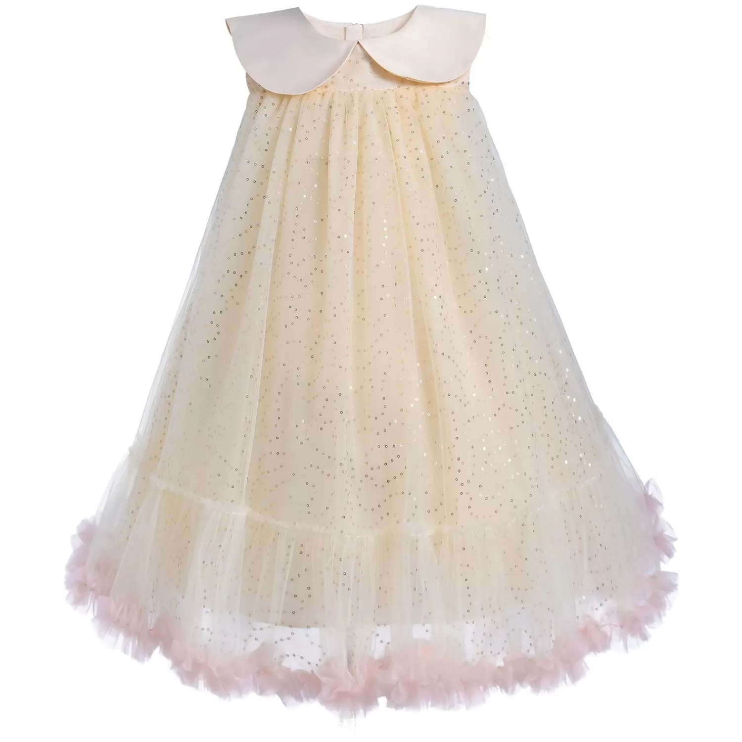 Baby^Tulleen Champagne Caledonia Pleated Dress Gold