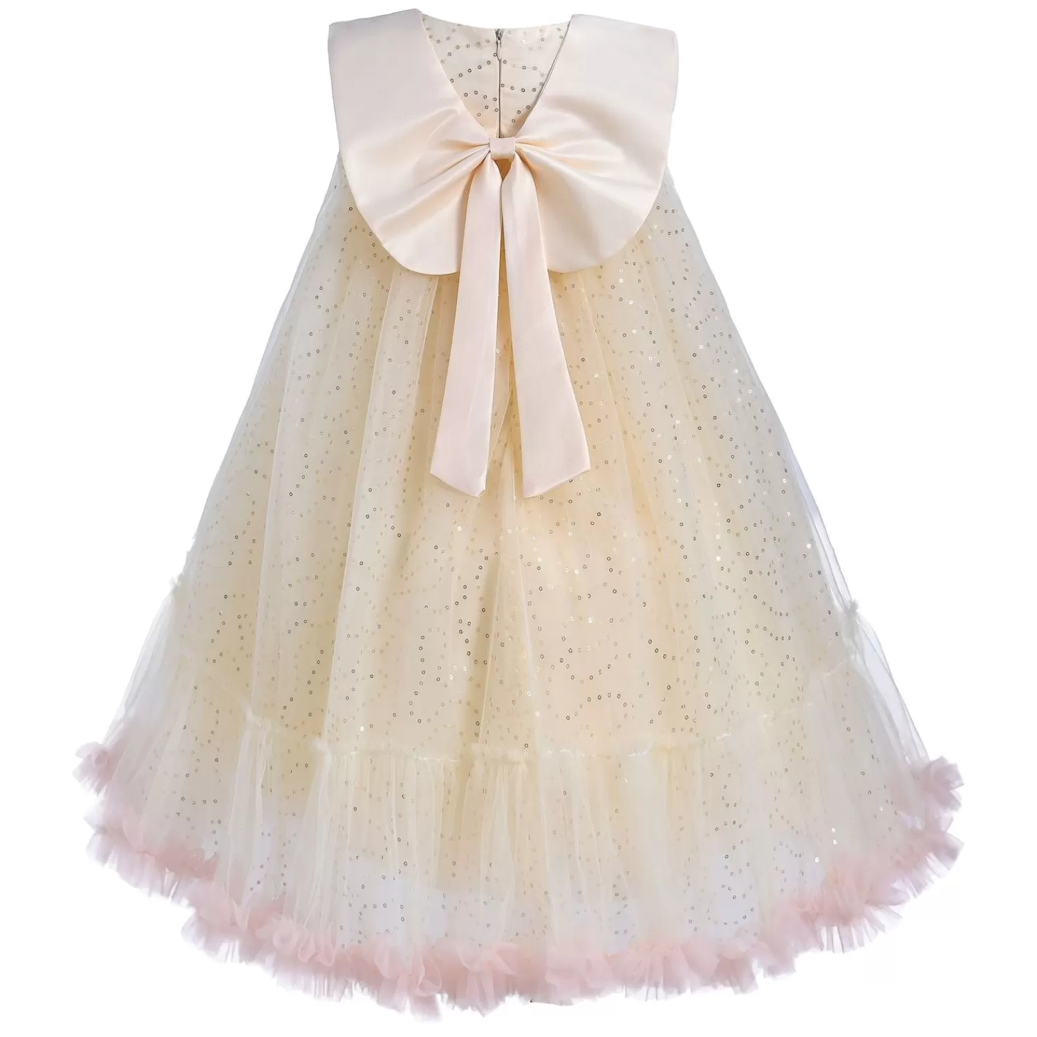 Baby^Tulleen Champagne Caledonia Pleated Dress Gold