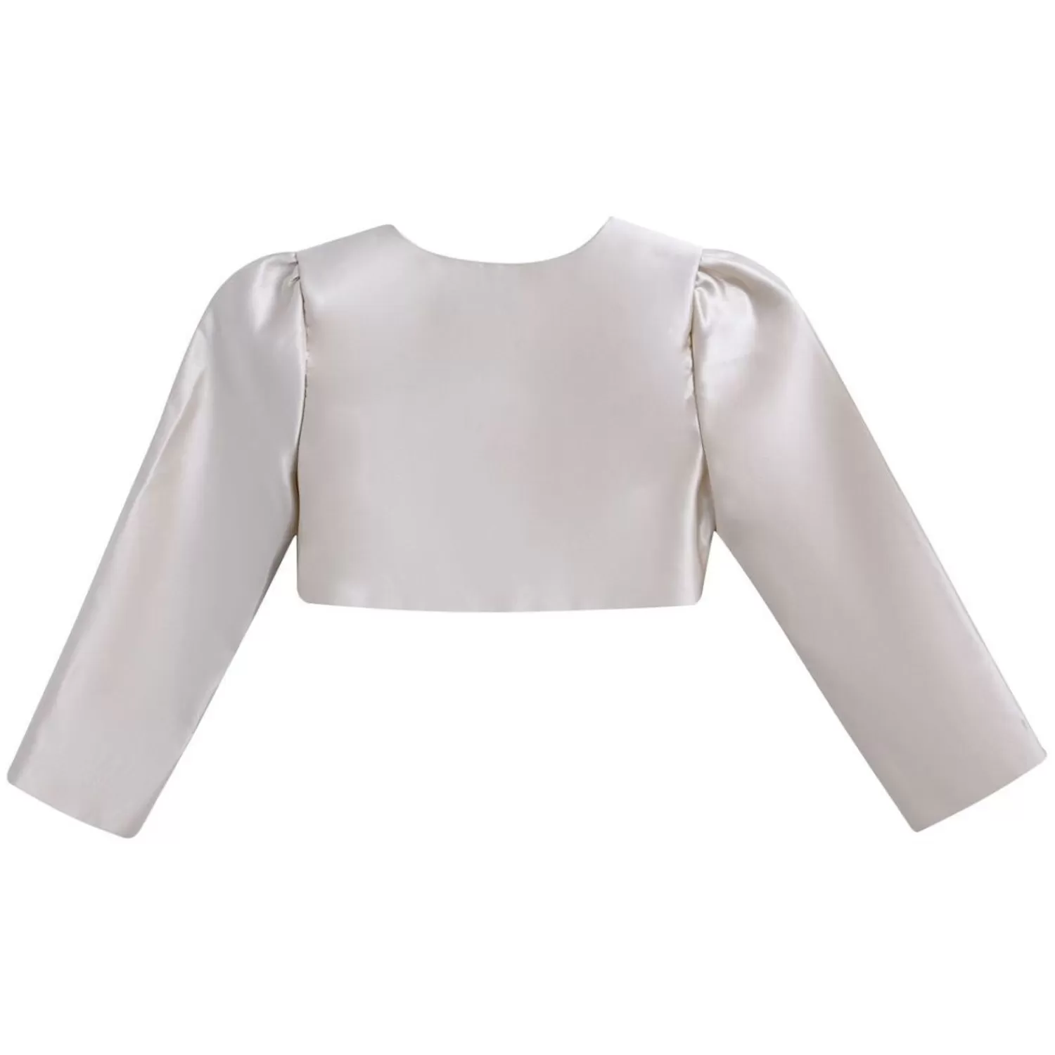 Accessories^Tulleen Champagne Cropped Satin Cardigan Gold