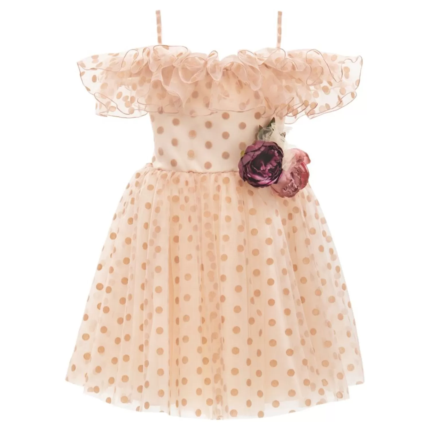 Dresses^Tulleen Chiffon Polka Dot Dress Pink