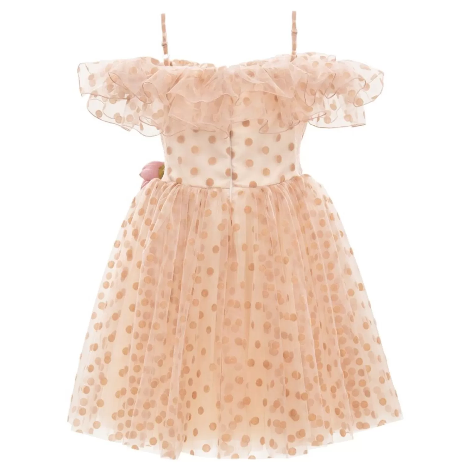 Dresses^Tulleen Chiffon Polka Dot Dress Pink