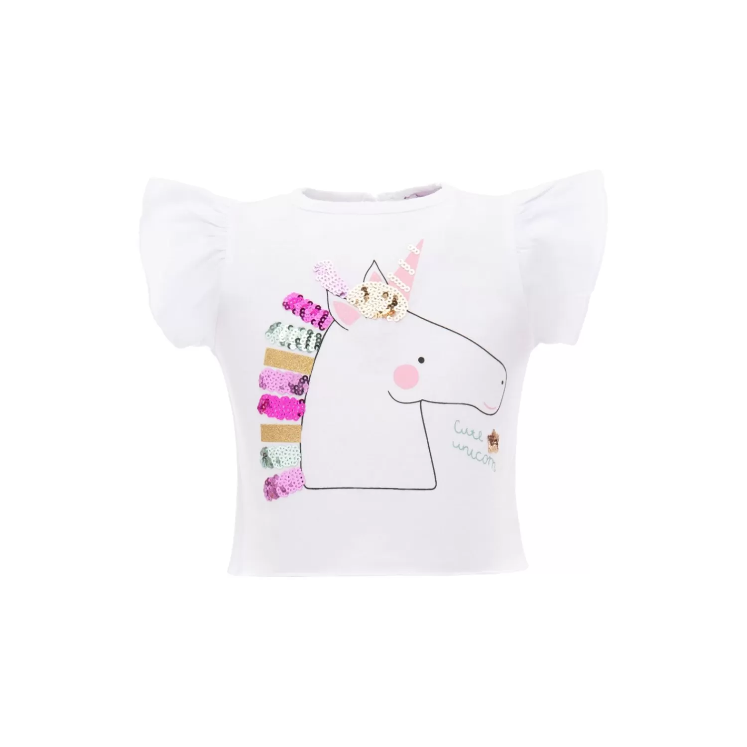 T-Shirts^Mimi Tutu Cool Unicorn Ruffle T-Shirt White