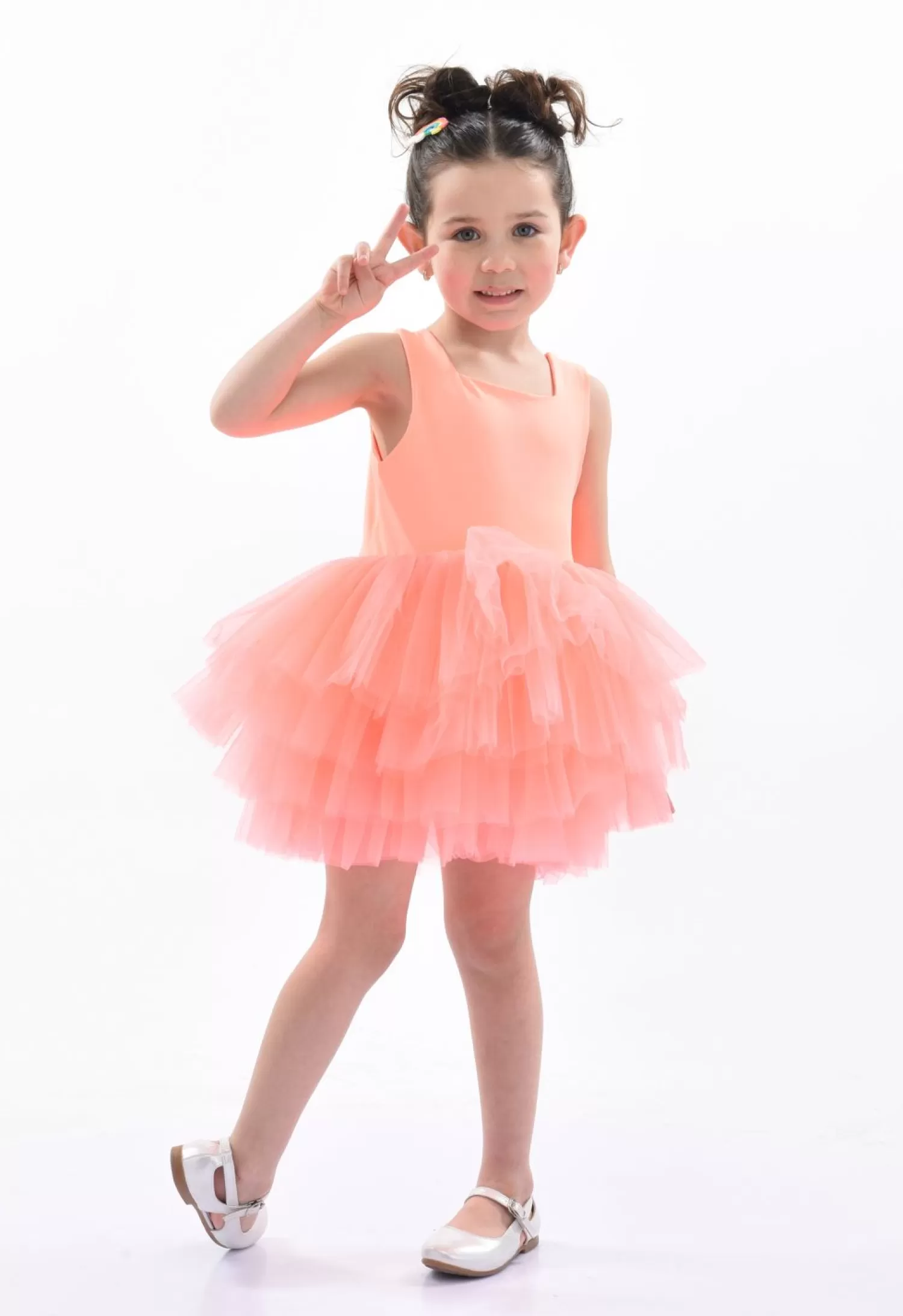 Leotards^Mimi Tutu Coral Solid Tutu Dress Orange