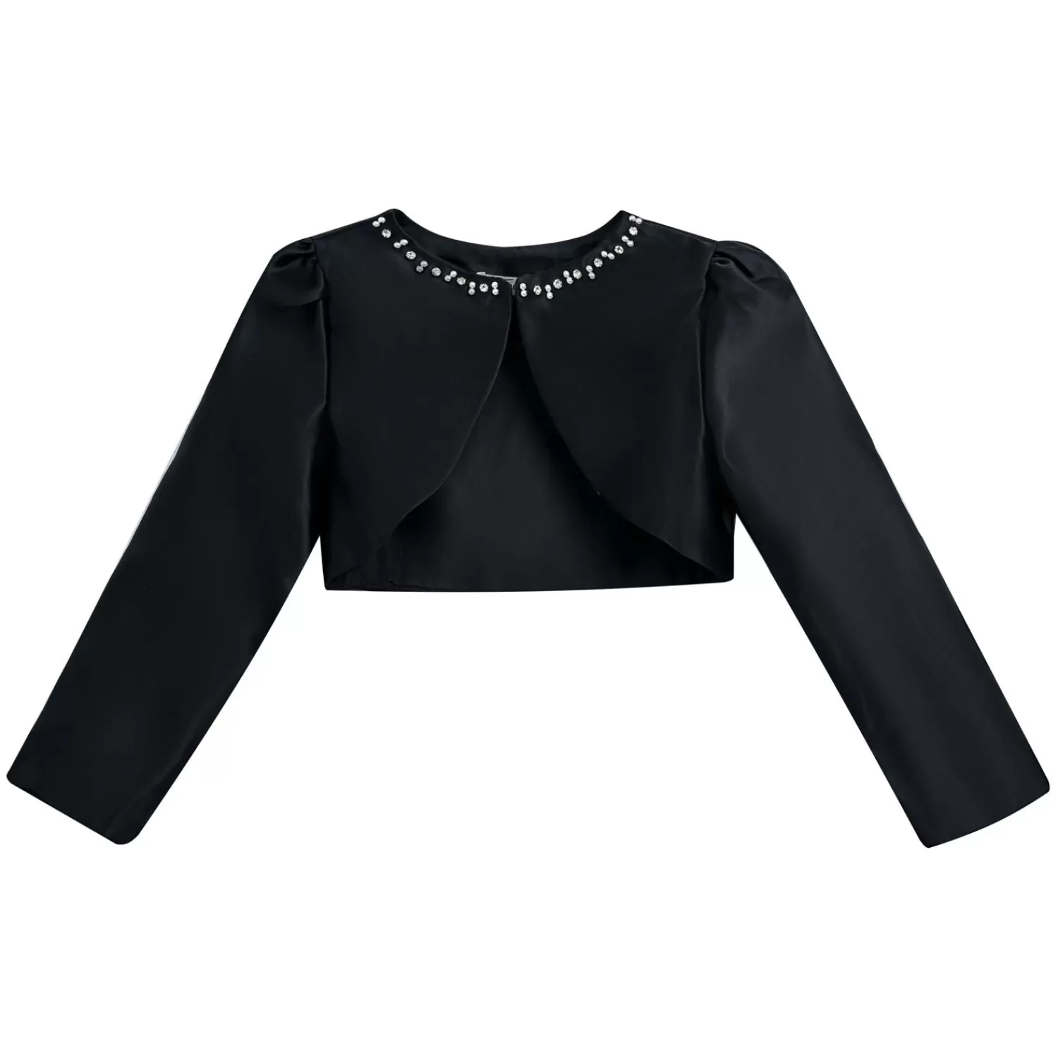 Baby^Tulleen Cropped Satin Cardigan Black