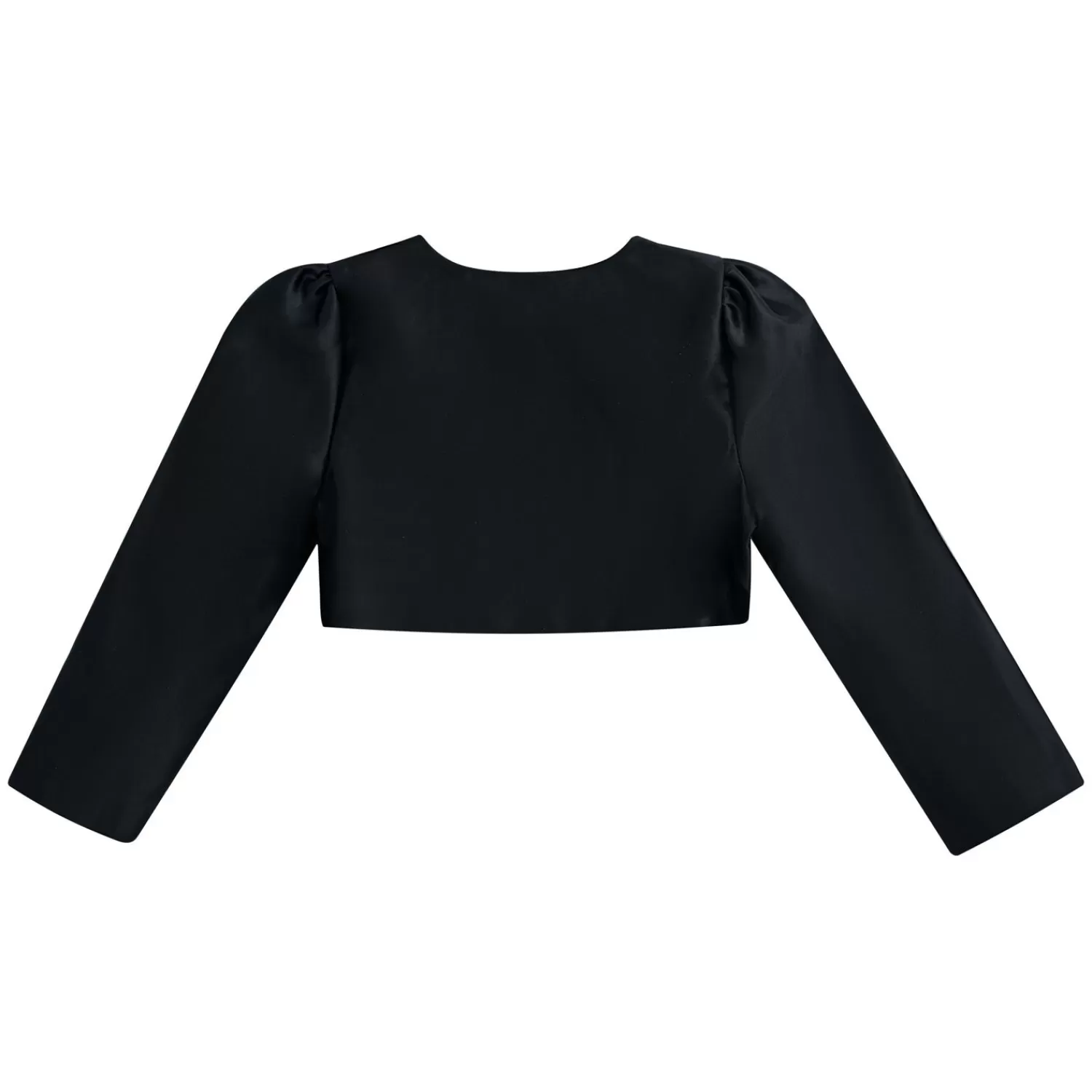 Baby^Tulleen Cropped Satin Cardigan Black