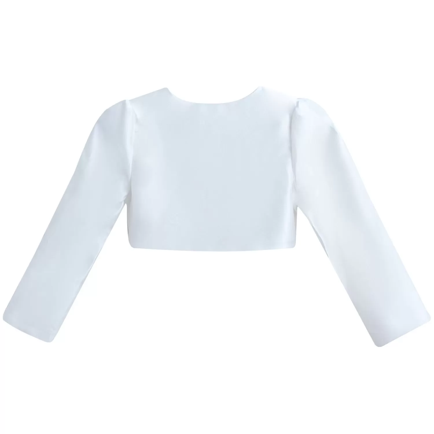 Baby^Tulleen Cropped Satin Cardigan White