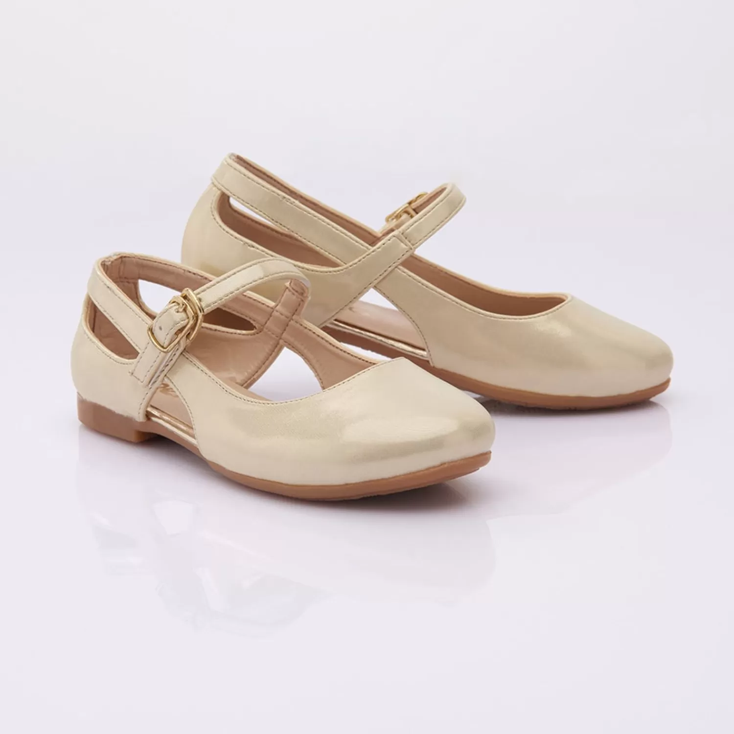 Shoes^Perla Cut-Out Flats Gold