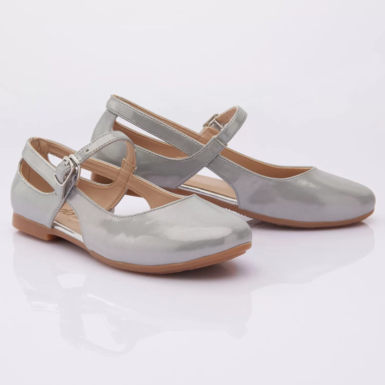 Shoes^Perla Cut-Out Flats Silver