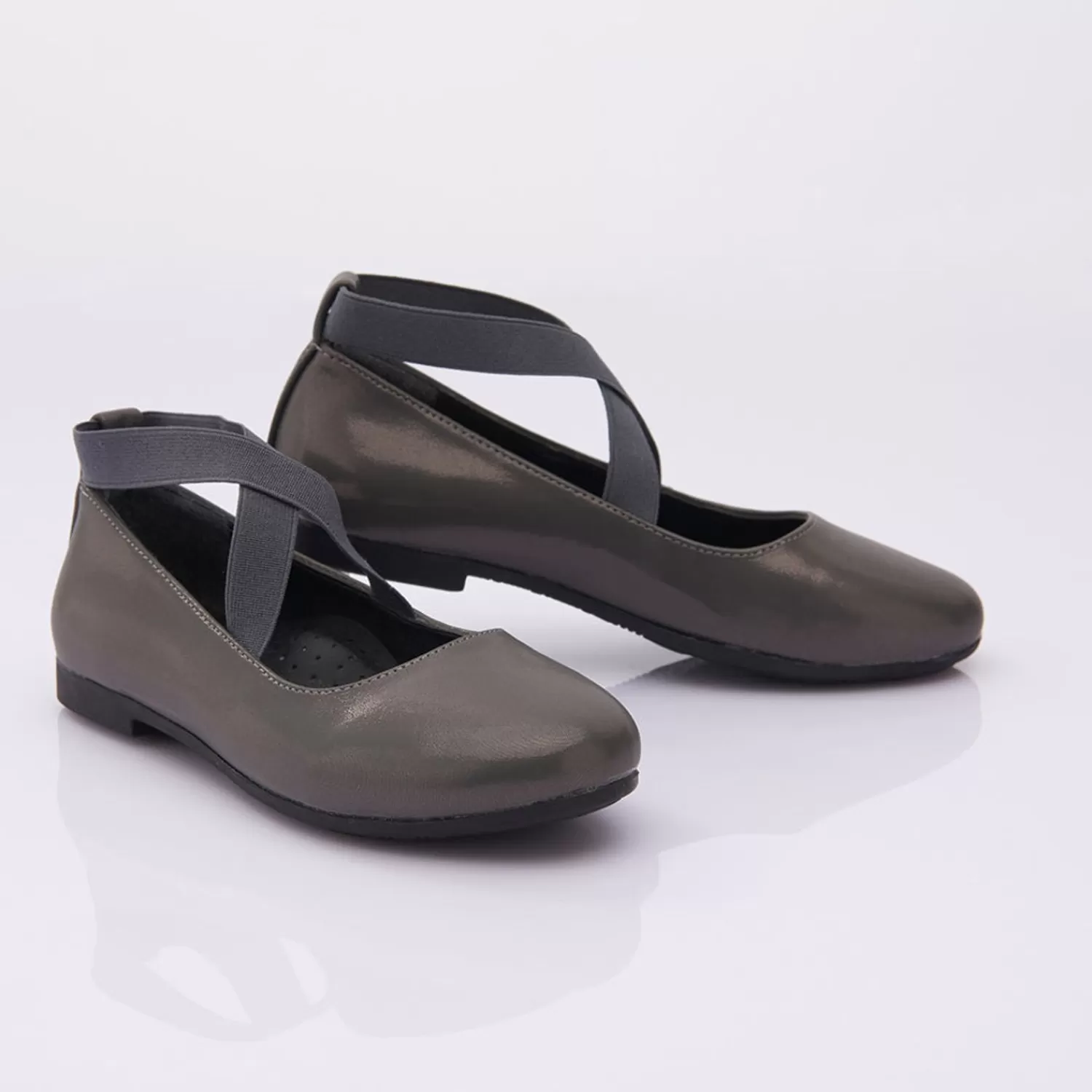 Shoes^Perla Dark Ballerina Flats Gray