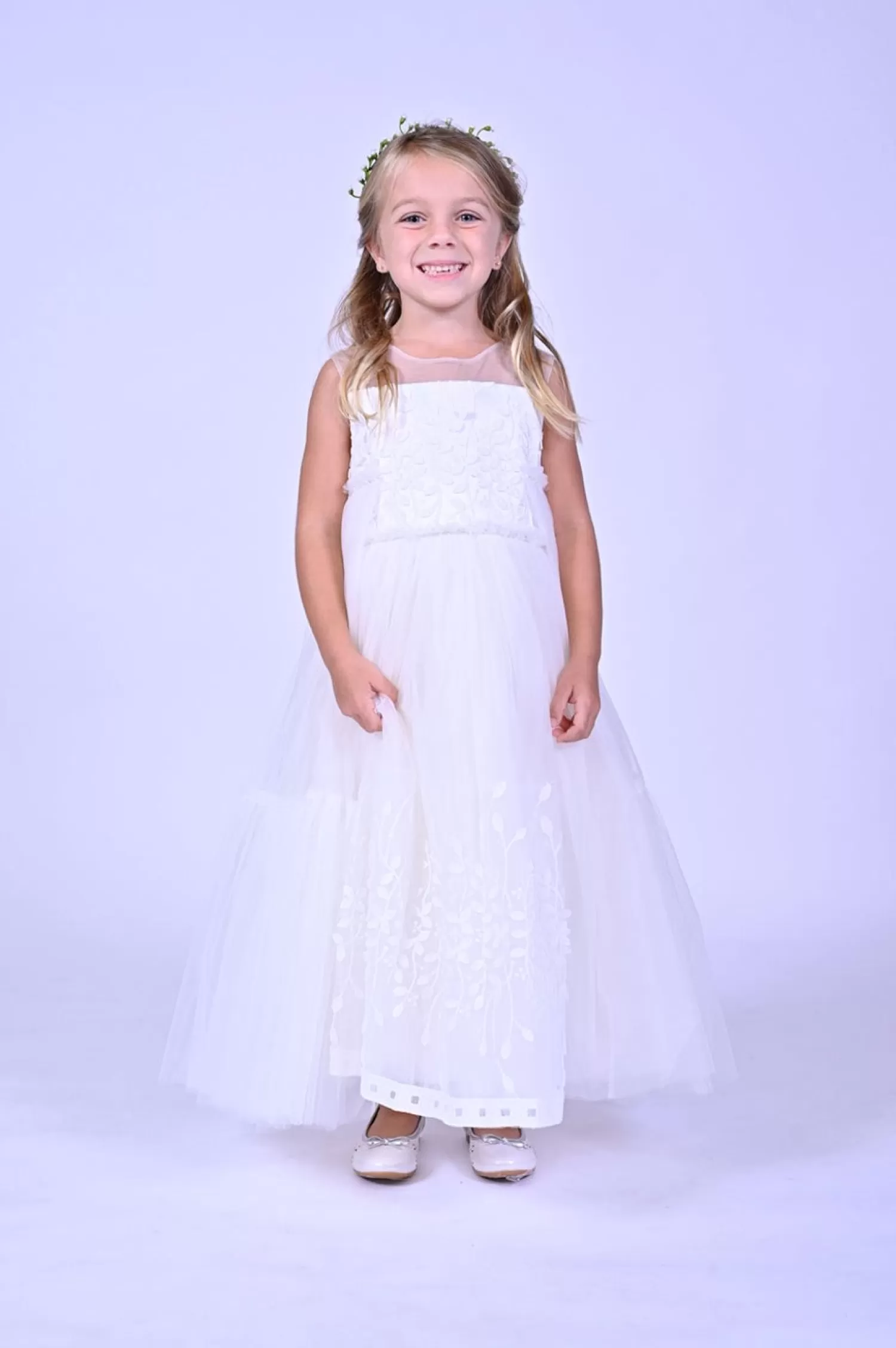 Dresses^Tulleen Embroidered Tulle Dress White