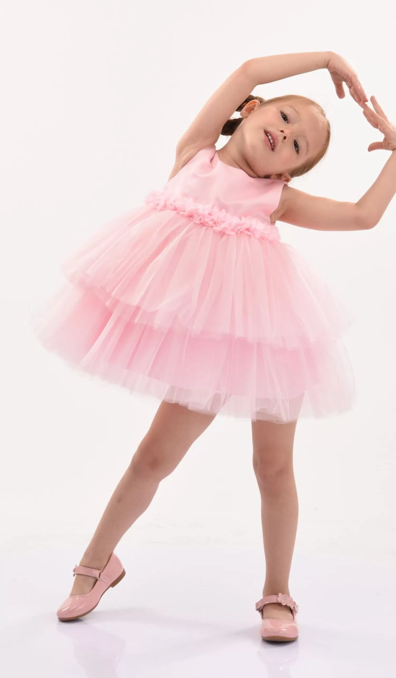 Mimi Tutu^Mimi Tutu Floral Belt Tulle Dress Pink