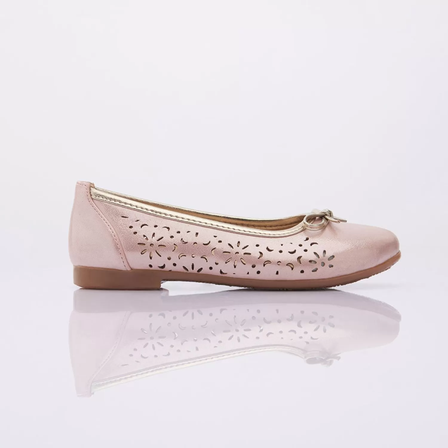 Shoes^Perla Floral Perforated Flats Pink