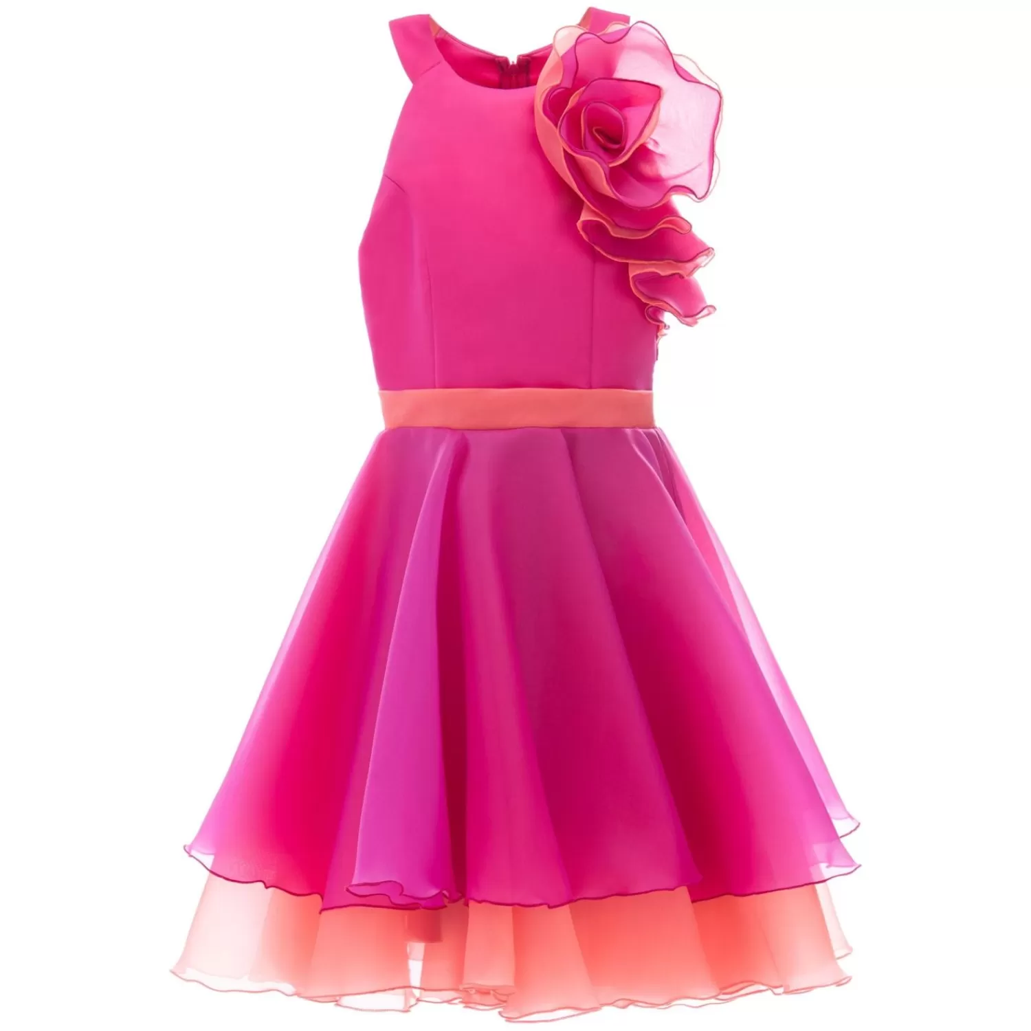 Dresses^Tulleen Fuchsia Estancia Halter Organza Dress Pink