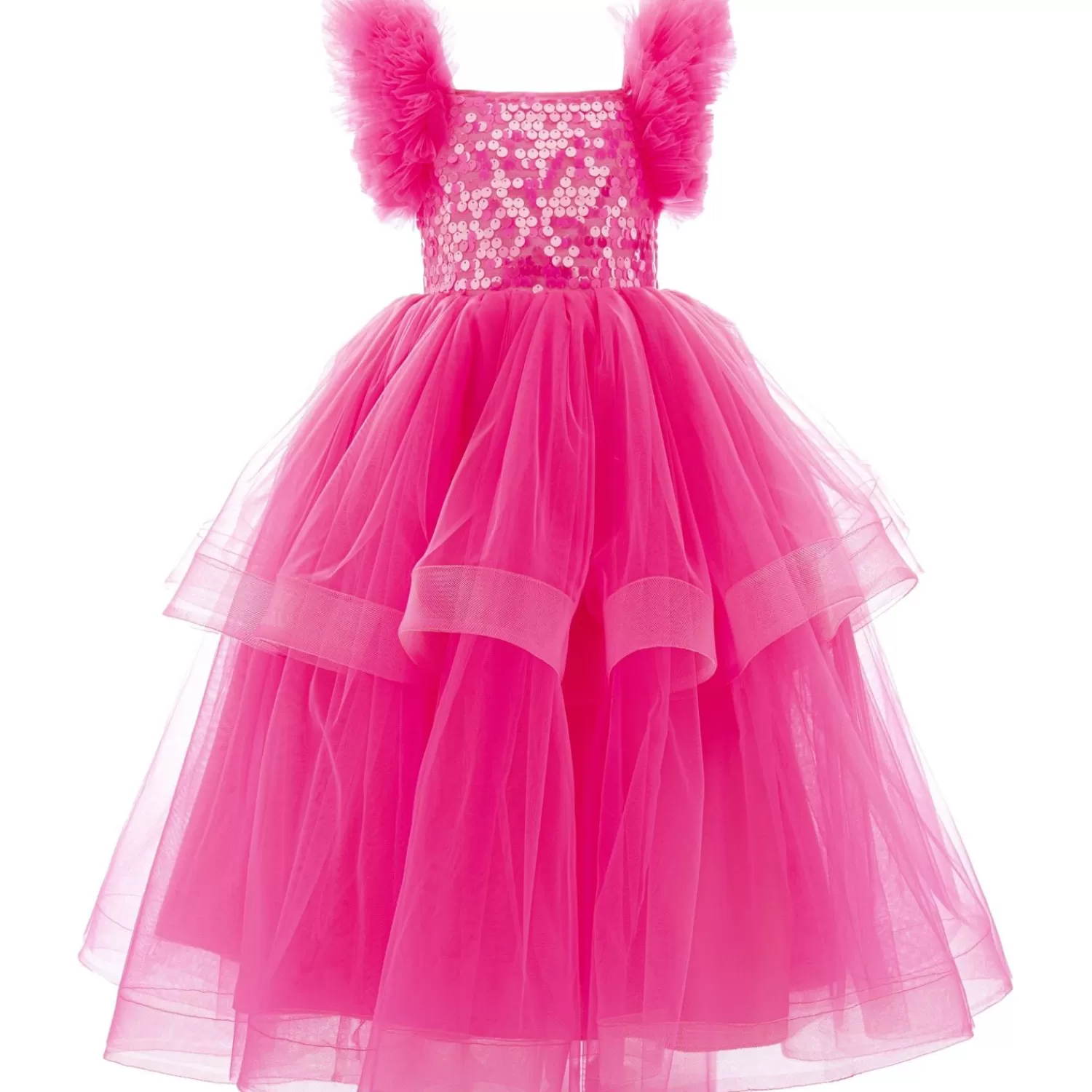 Mimi Tutu^Mimi Tutu Fuchsia Peralta Sequin Ruffle Tulle Dress Pink