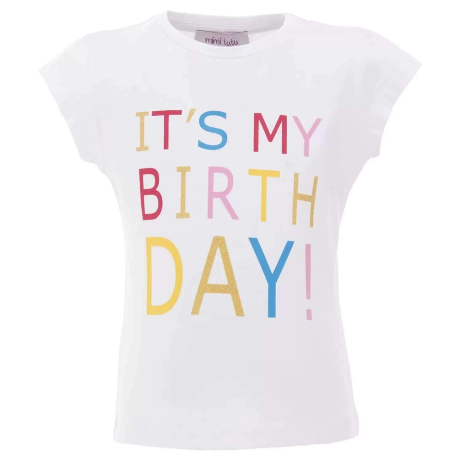 T-Shirts^Mimi Tutu Gold Birthday T-Shirt White