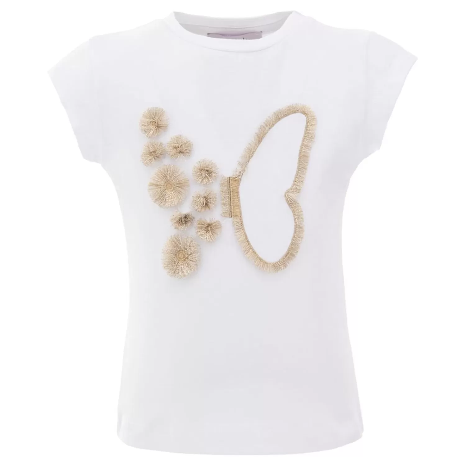 Baby^Mimi Tutu Gold Butterfly Graphic T-Shirt White