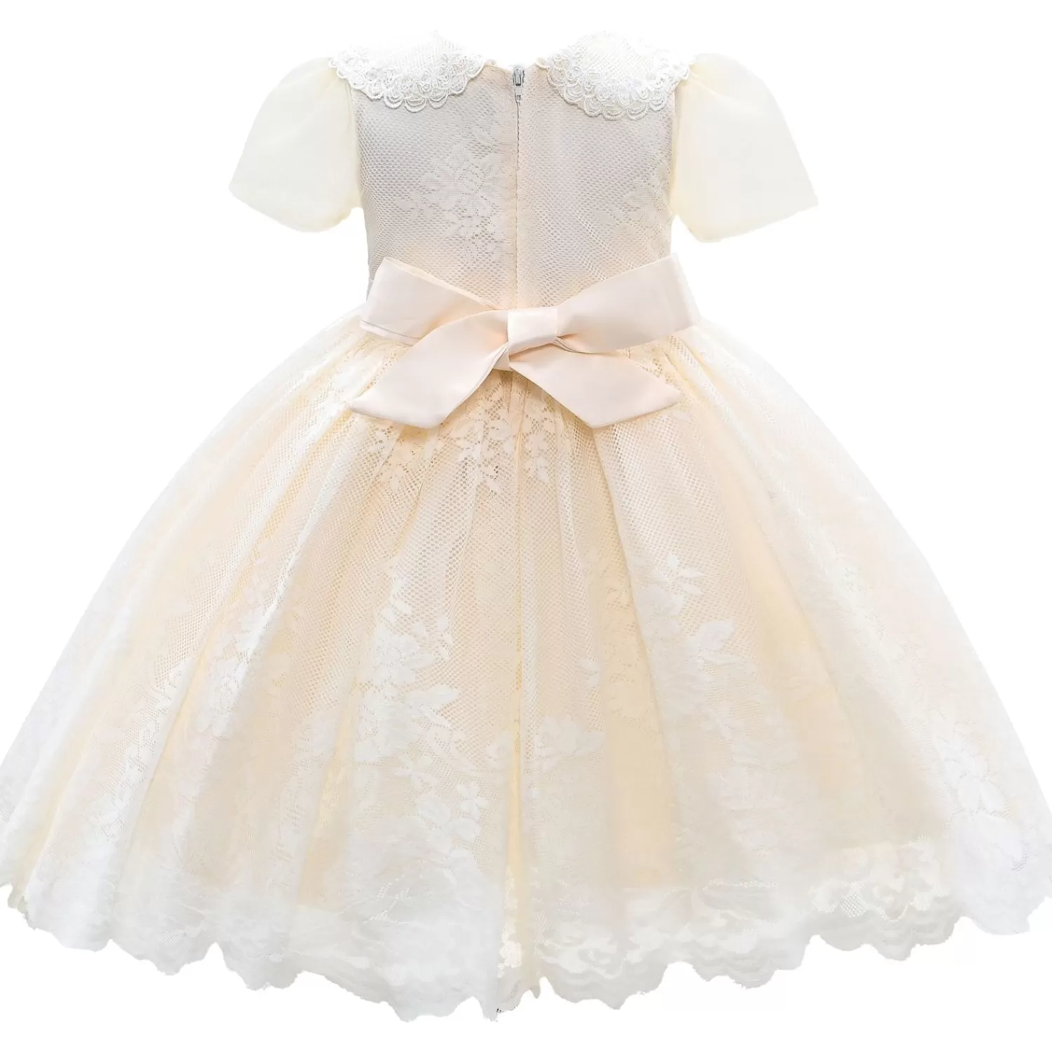 Baby^Tulleen Ivory Dolly Embroidered Dress White