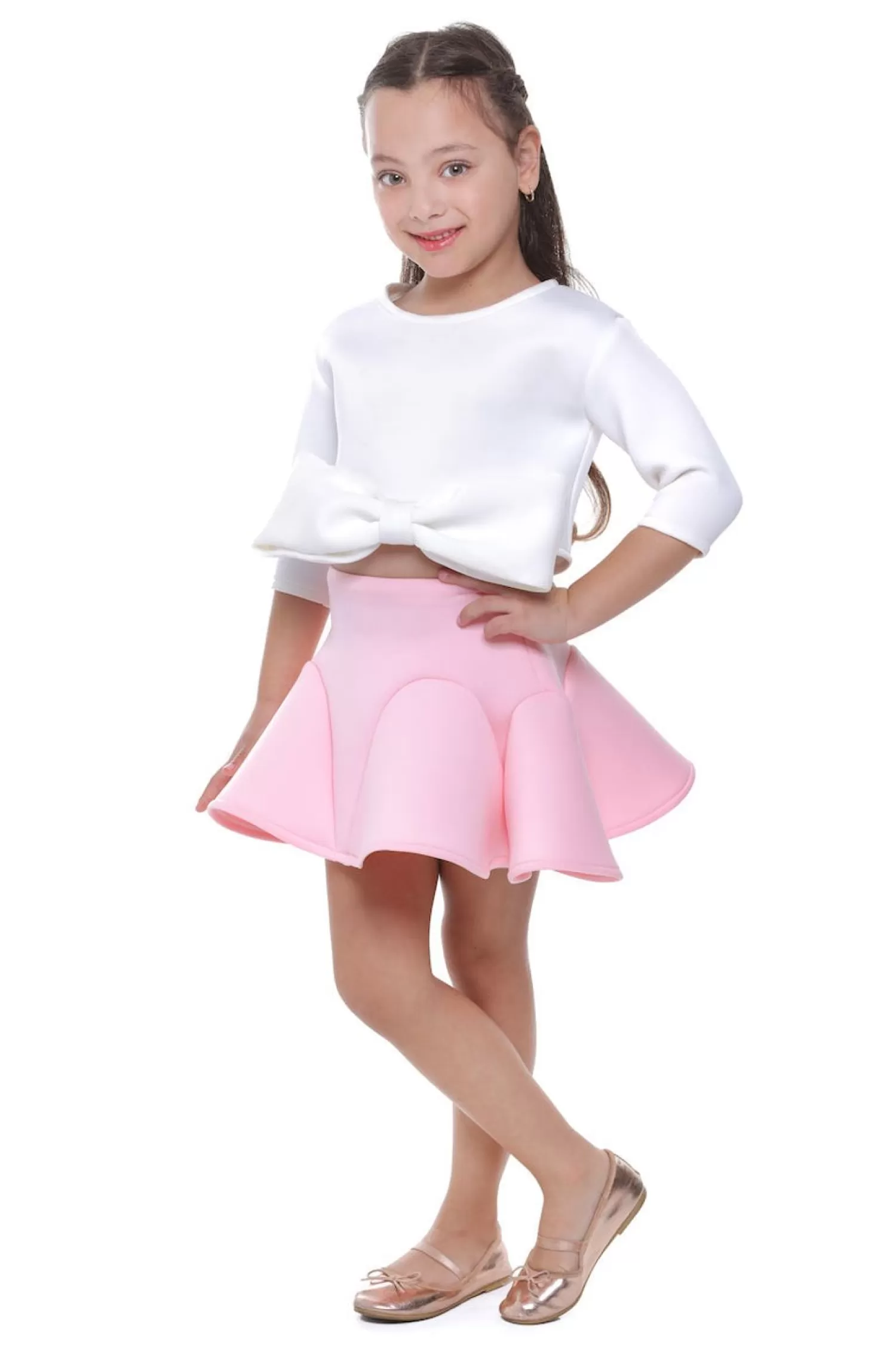 Baby^Mimi Tutu Jessica Bow Applique Outfit White