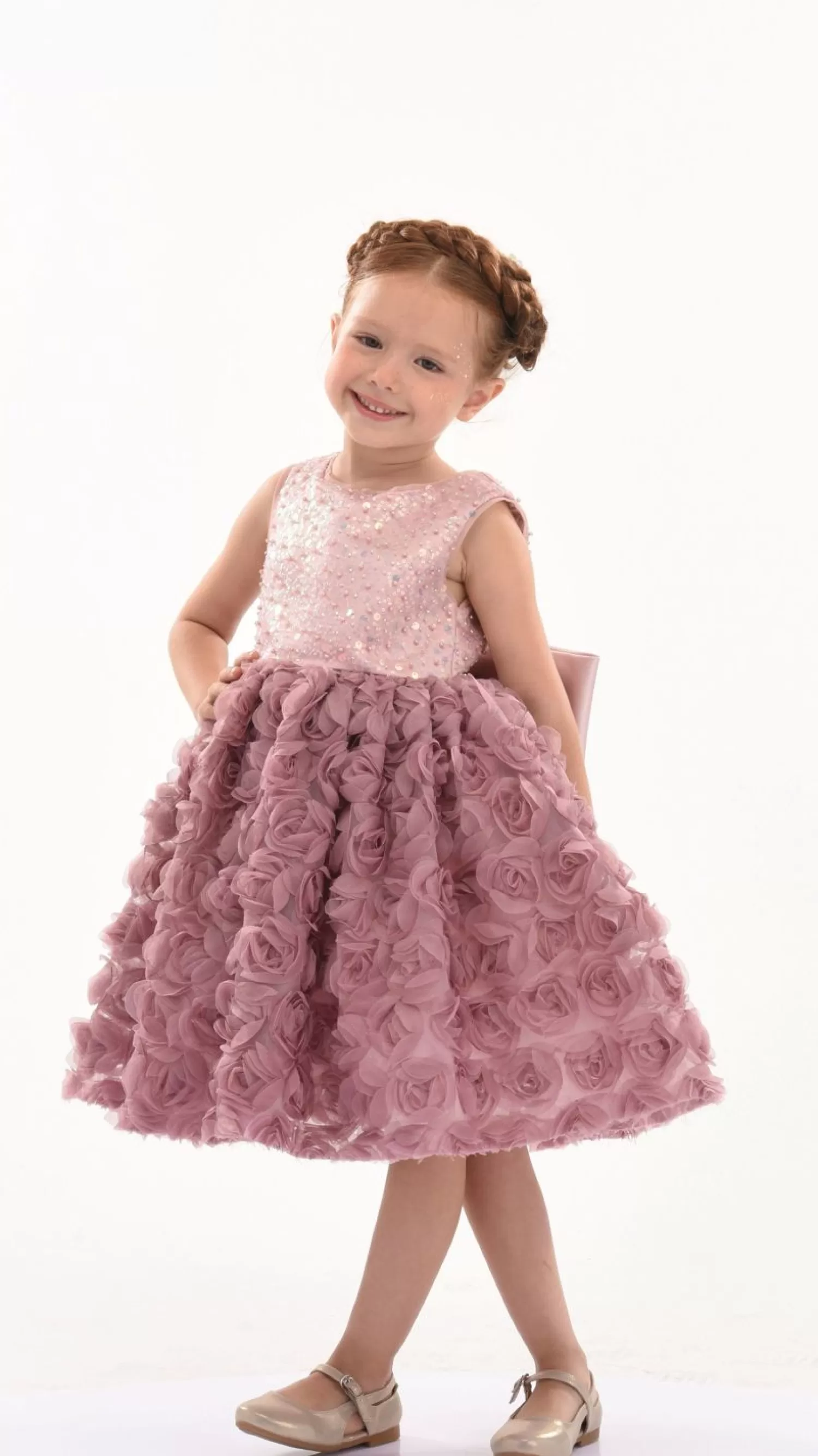 Dresses^Tulleen Kreisler Sequin Bow Rose Dress Pink