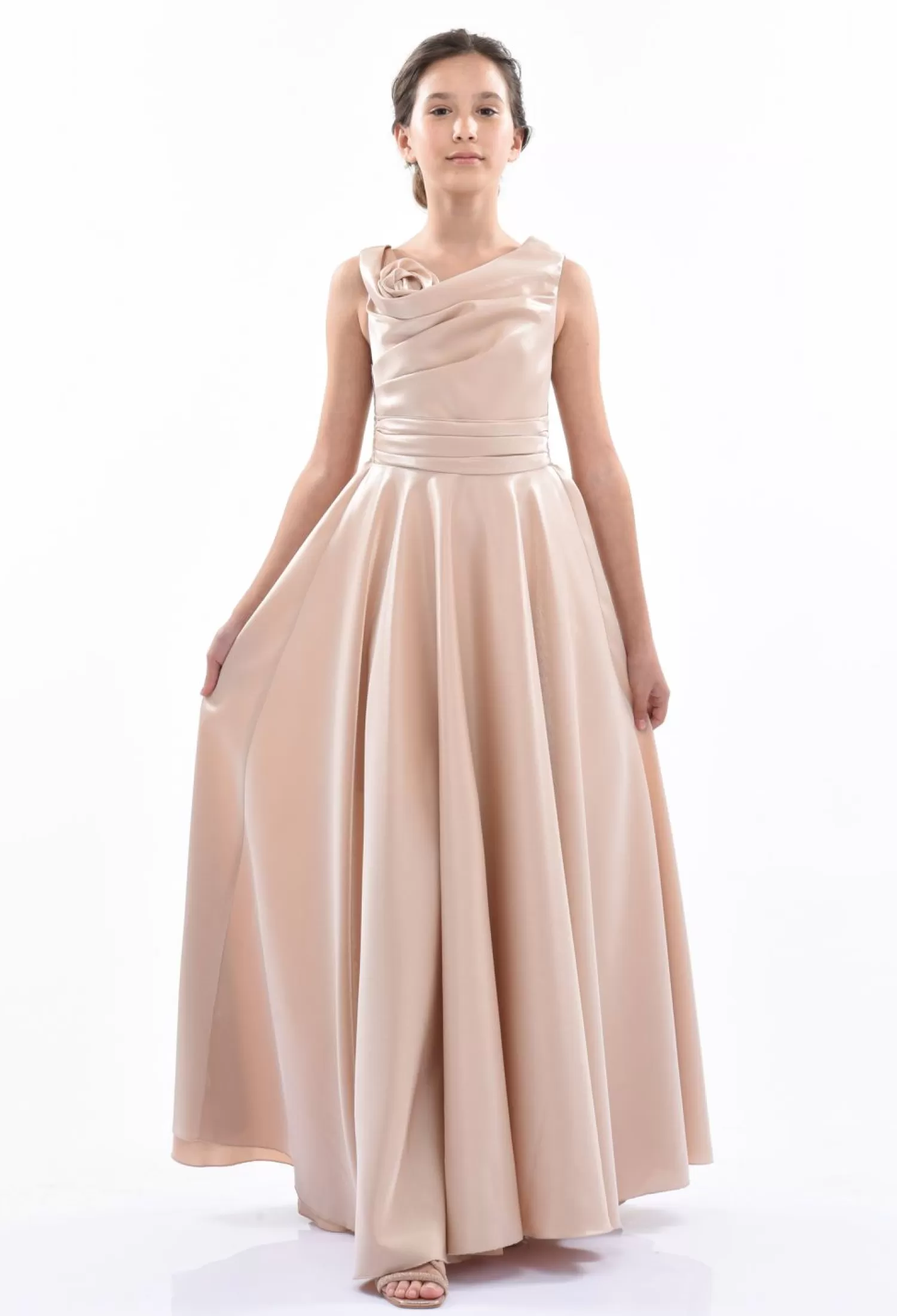 Dresses^Tulleen Lenelle Rose Applique Gown Gold