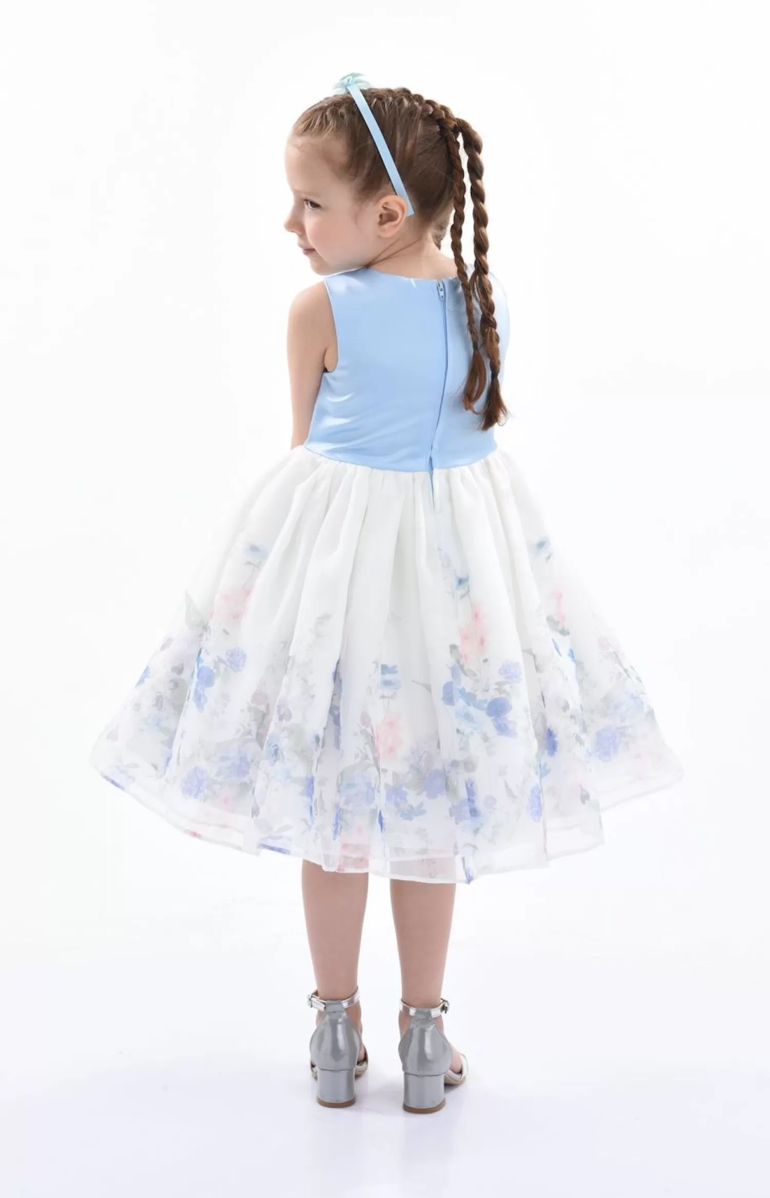 Baby^Tulleen Mabel Floral Garden Organza Dress Blue