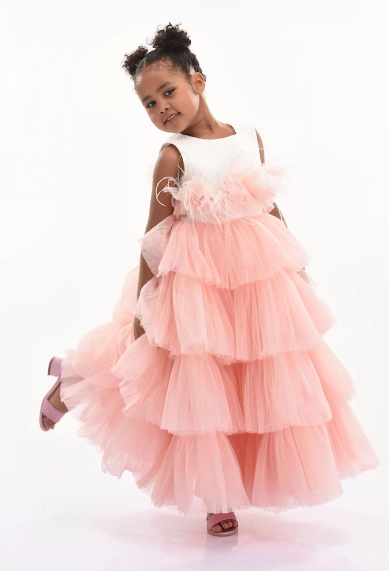 Dresses^Tulleen Madera Tiered Tulle Dress Pink