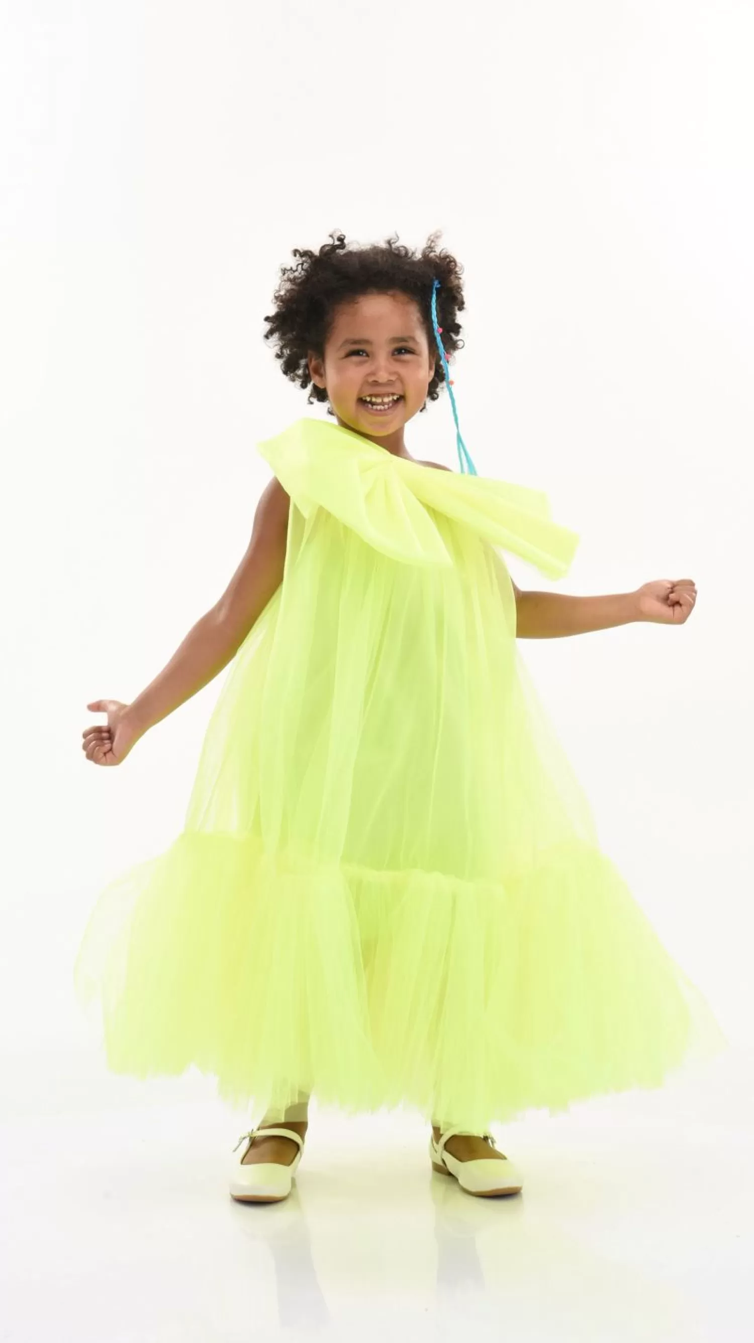 Dresses^Tulleen Maggi Neon Bow Tulle Dress Green