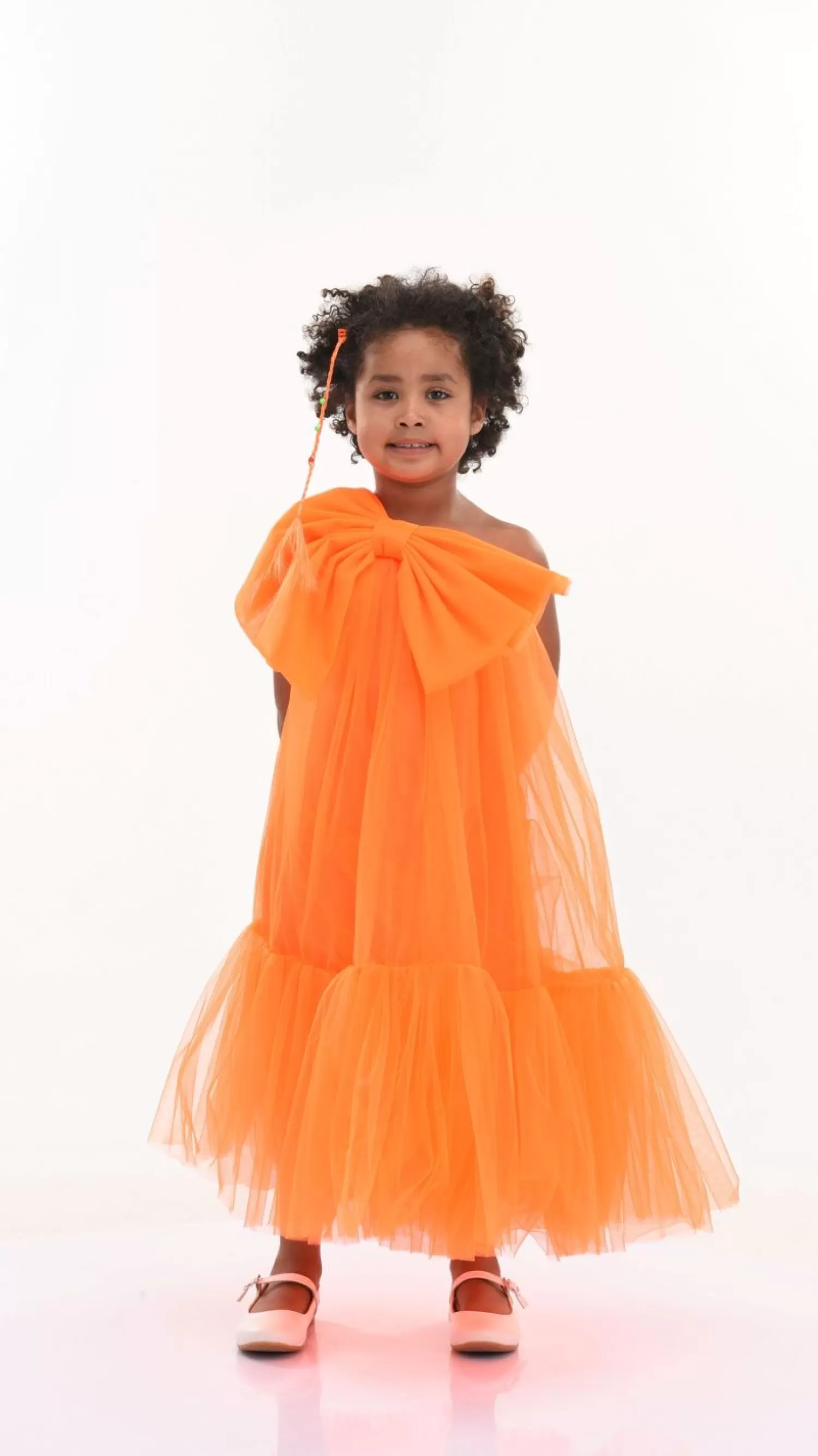 Dresses^Tulleen Maggi Neon Bow Tulle Dress Orange