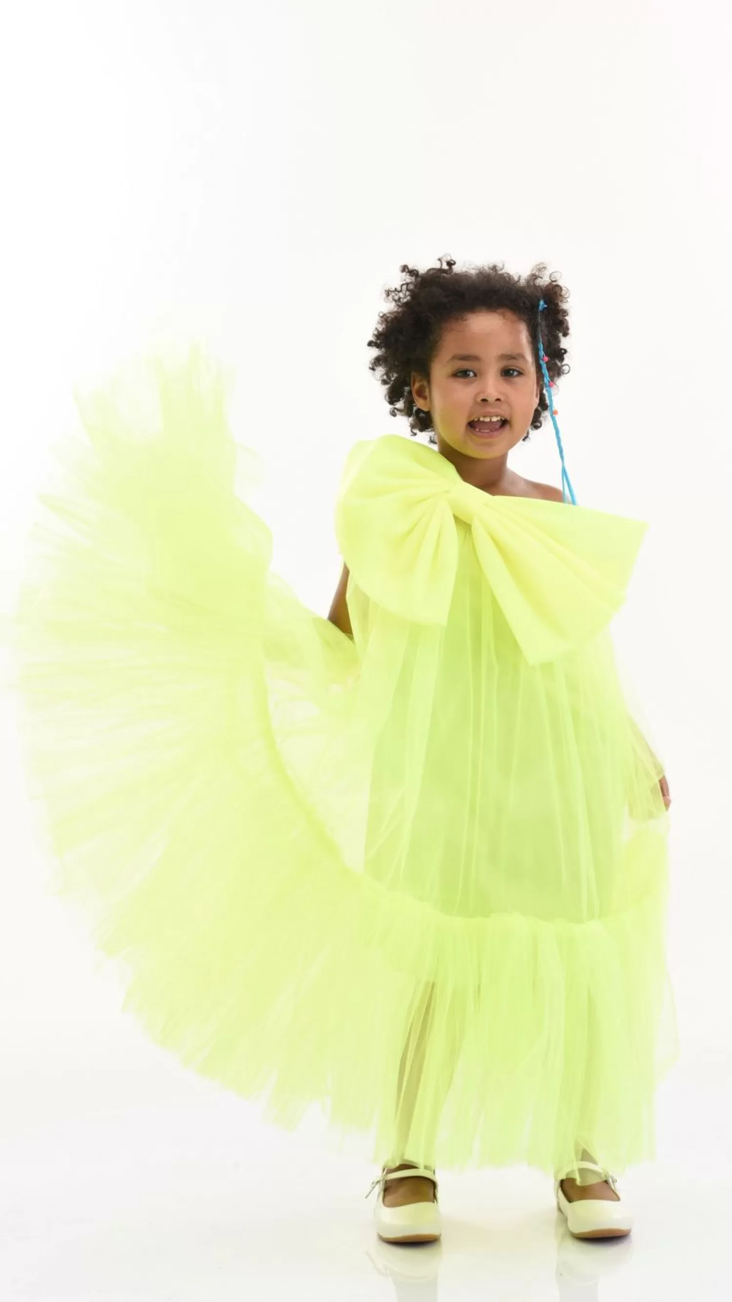 Dresses^Tulleen Maggi Neon Bow Tulle Dress Green