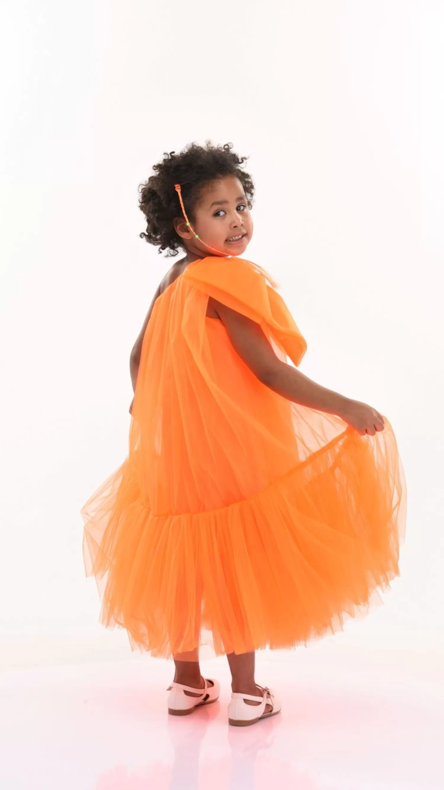 Dresses^Tulleen Maggi Neon Bow Tulle Dress Orange