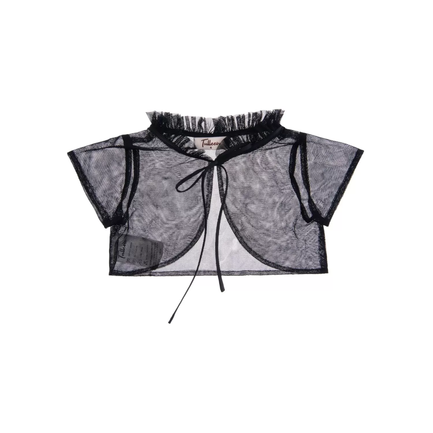 Accessories^Tulleen Mesh Ruffle Cardigan Black